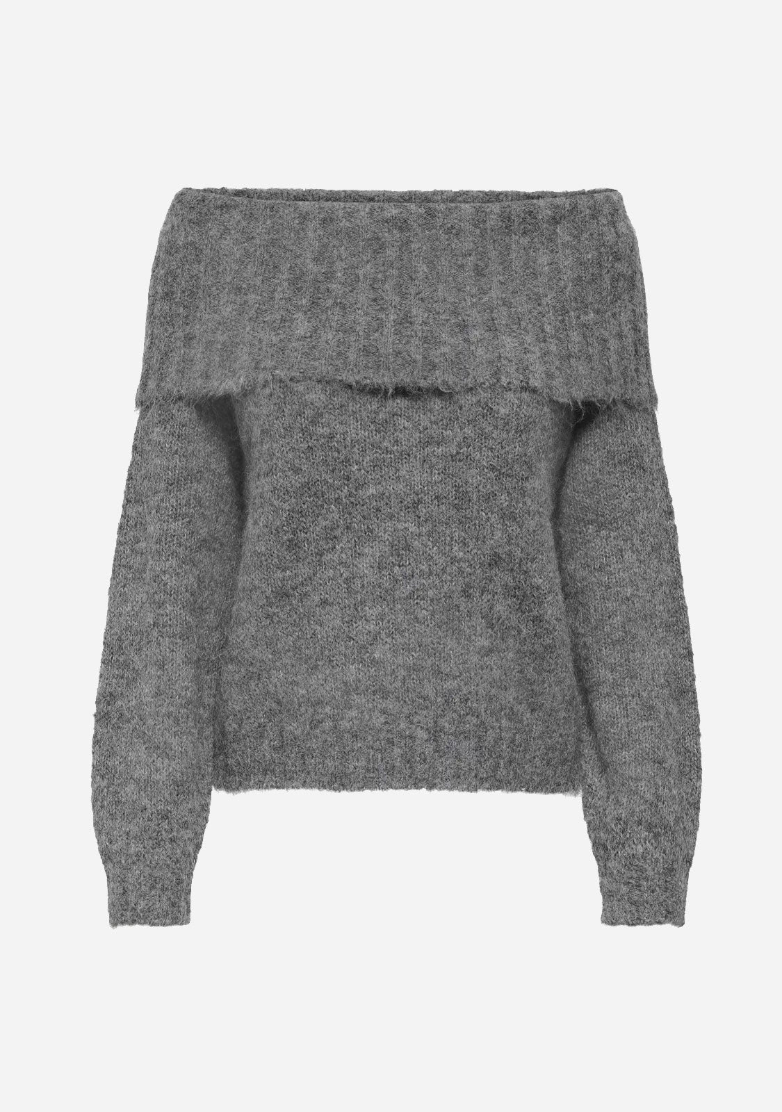 Onlshine LS Off Shoulder CC Knt Grey Melange