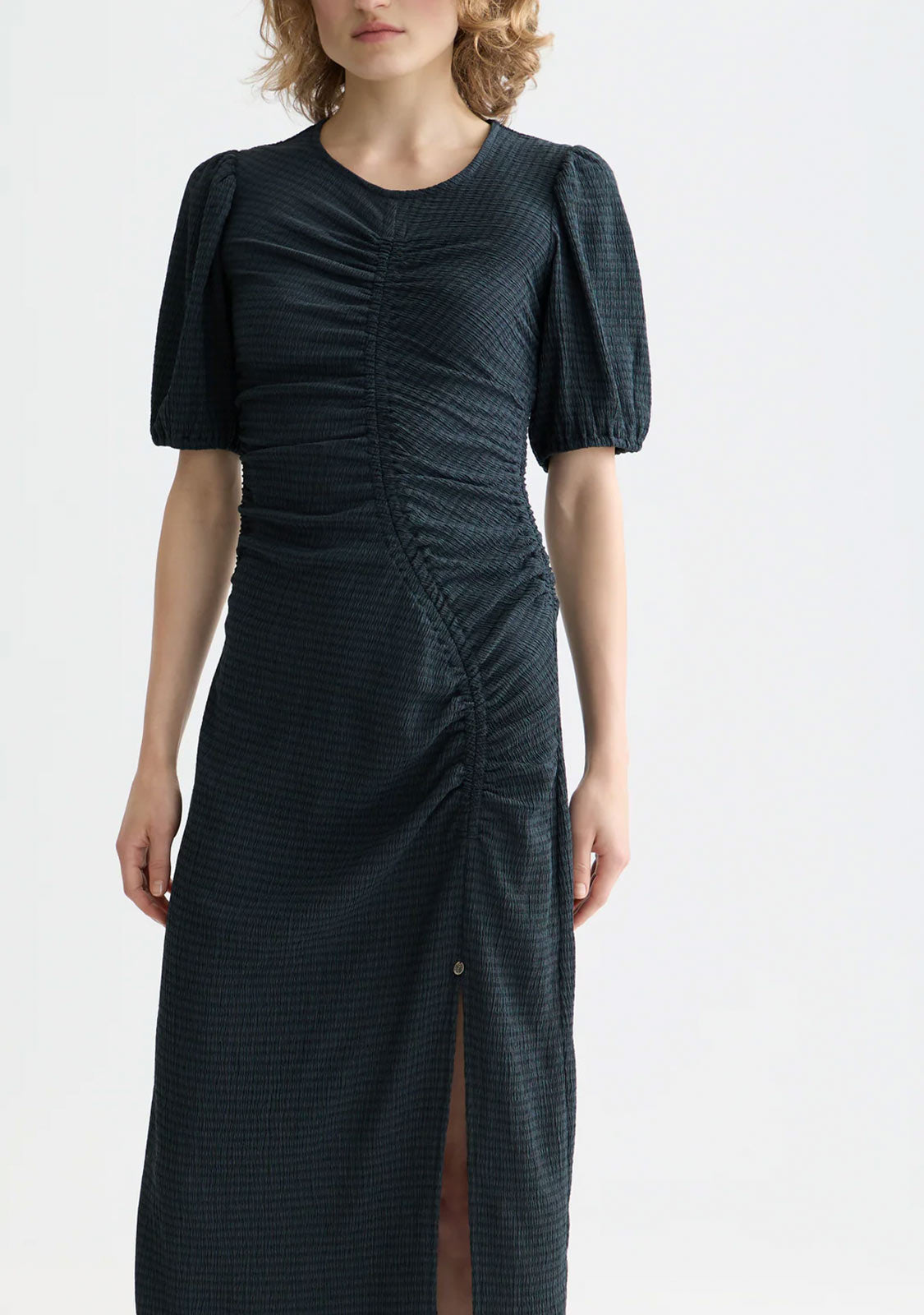 Open Structured Jersey Midi Dress Carbon