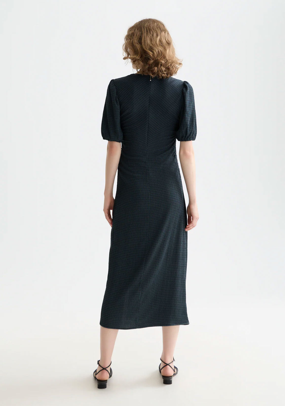 Open Structured Jersey Midi Dress Carbon