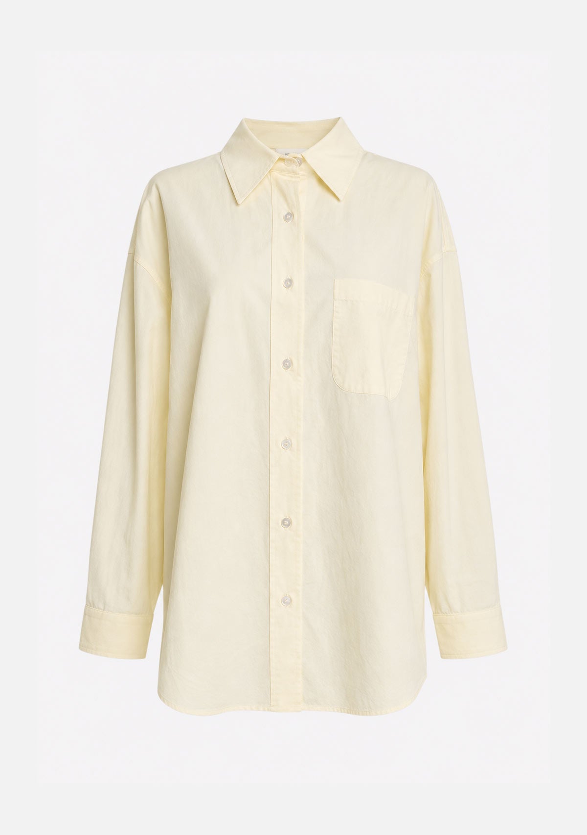 Oversized Utility Button-Up Shirt Yellow