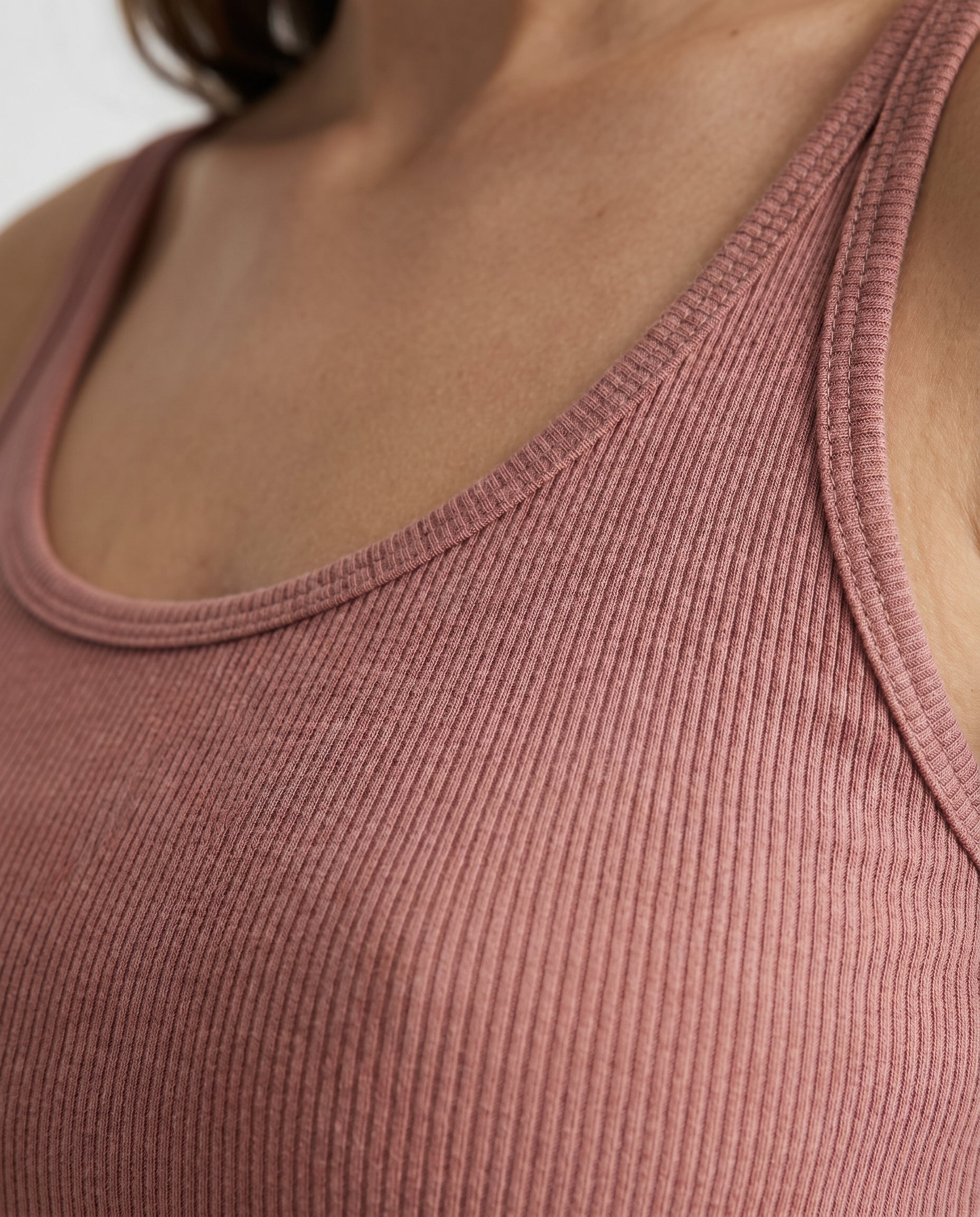 Basic Ribbed Tank Coffe Coffee