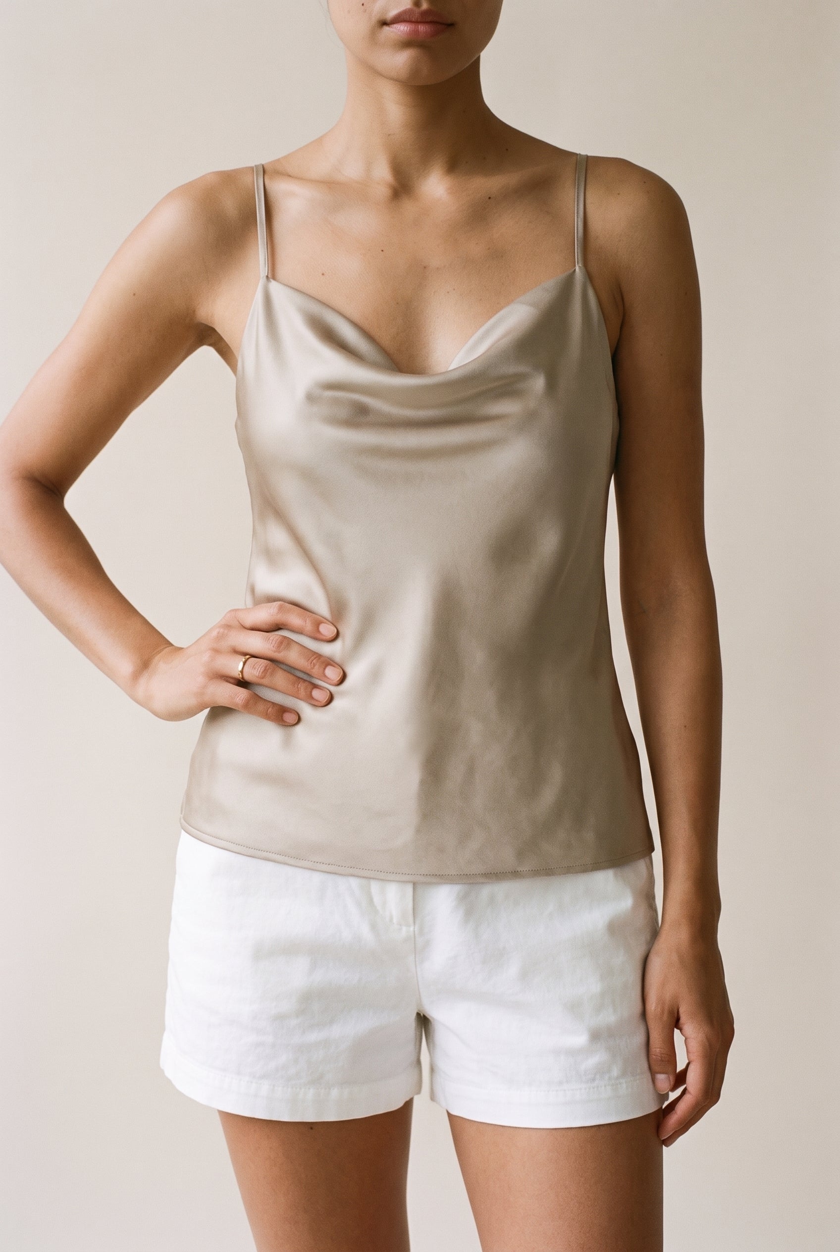 Mari Satin Tank Laurel Oak