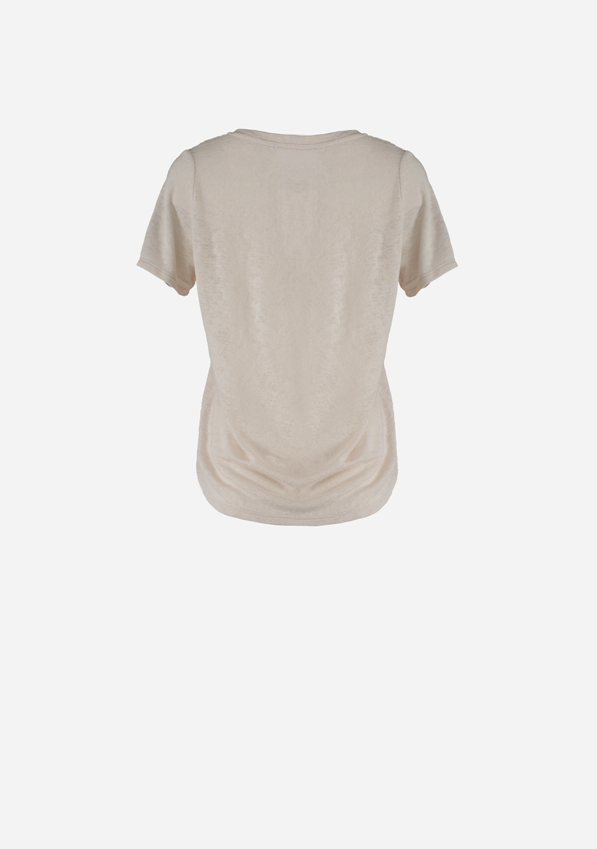 Hacci Slub V-Neck Band Tee Natural
