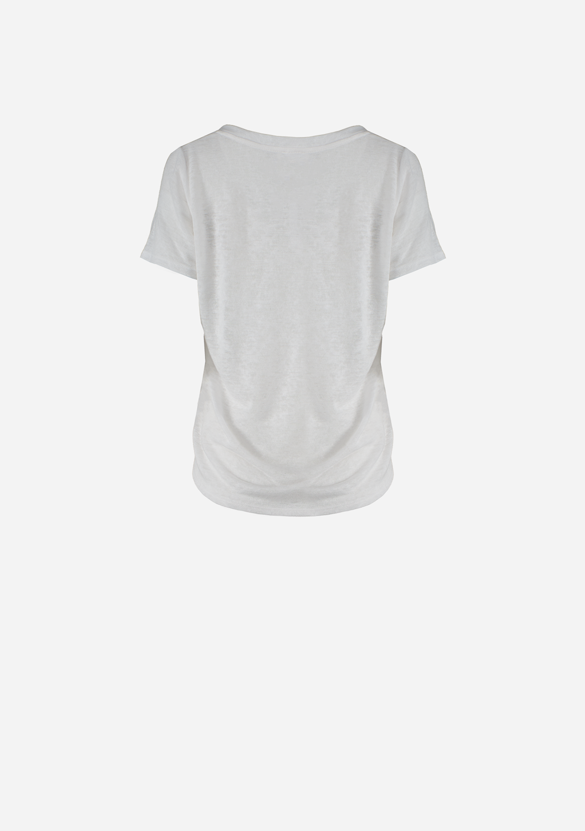 Hacci Slub V-Neck Band Tee Off White