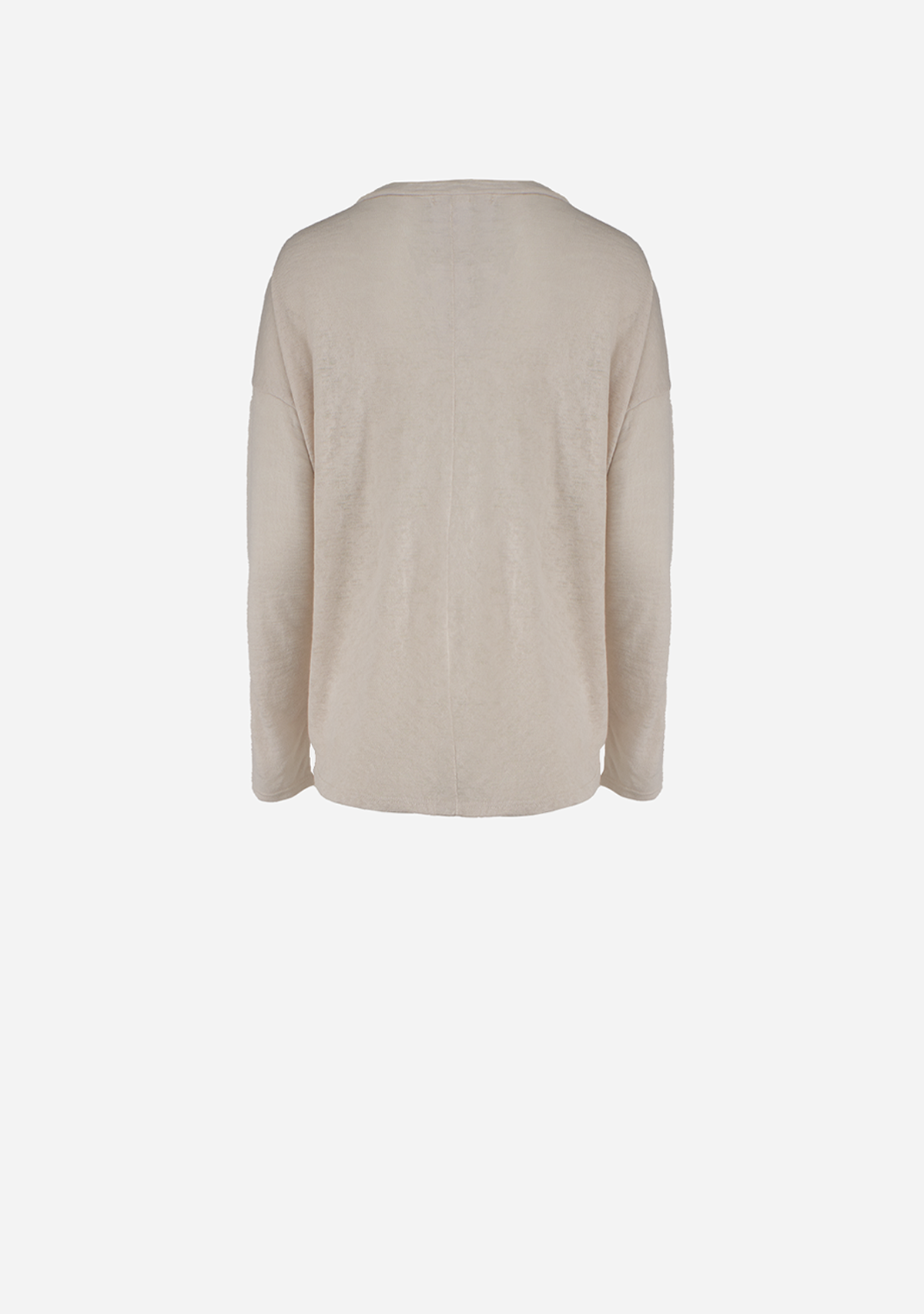 Hacci Slub V-Neck Drop Shoulder L/S Top Natural