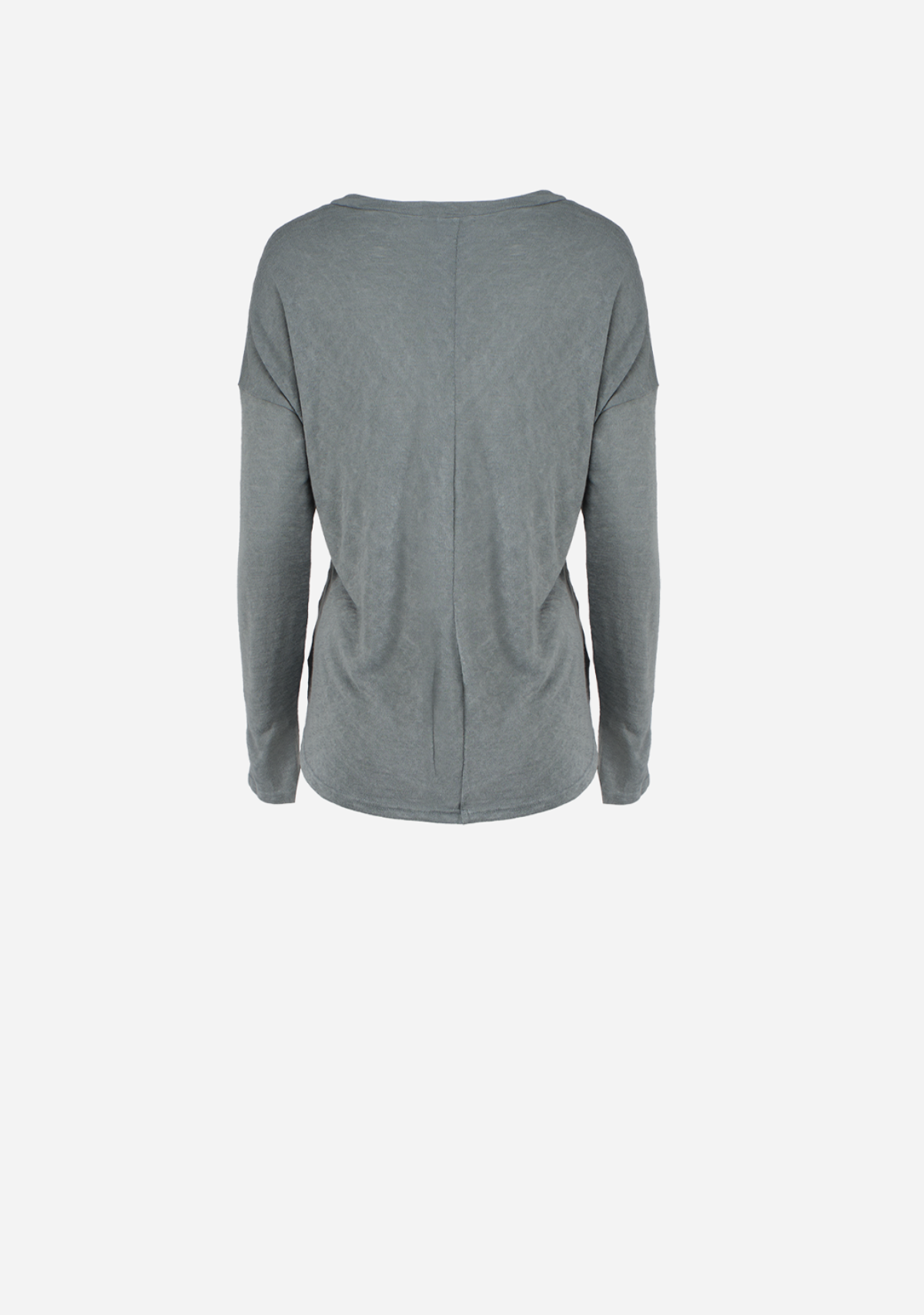 Hacci Slub V-Neck Drop Shoulder L/S Top Seagrass