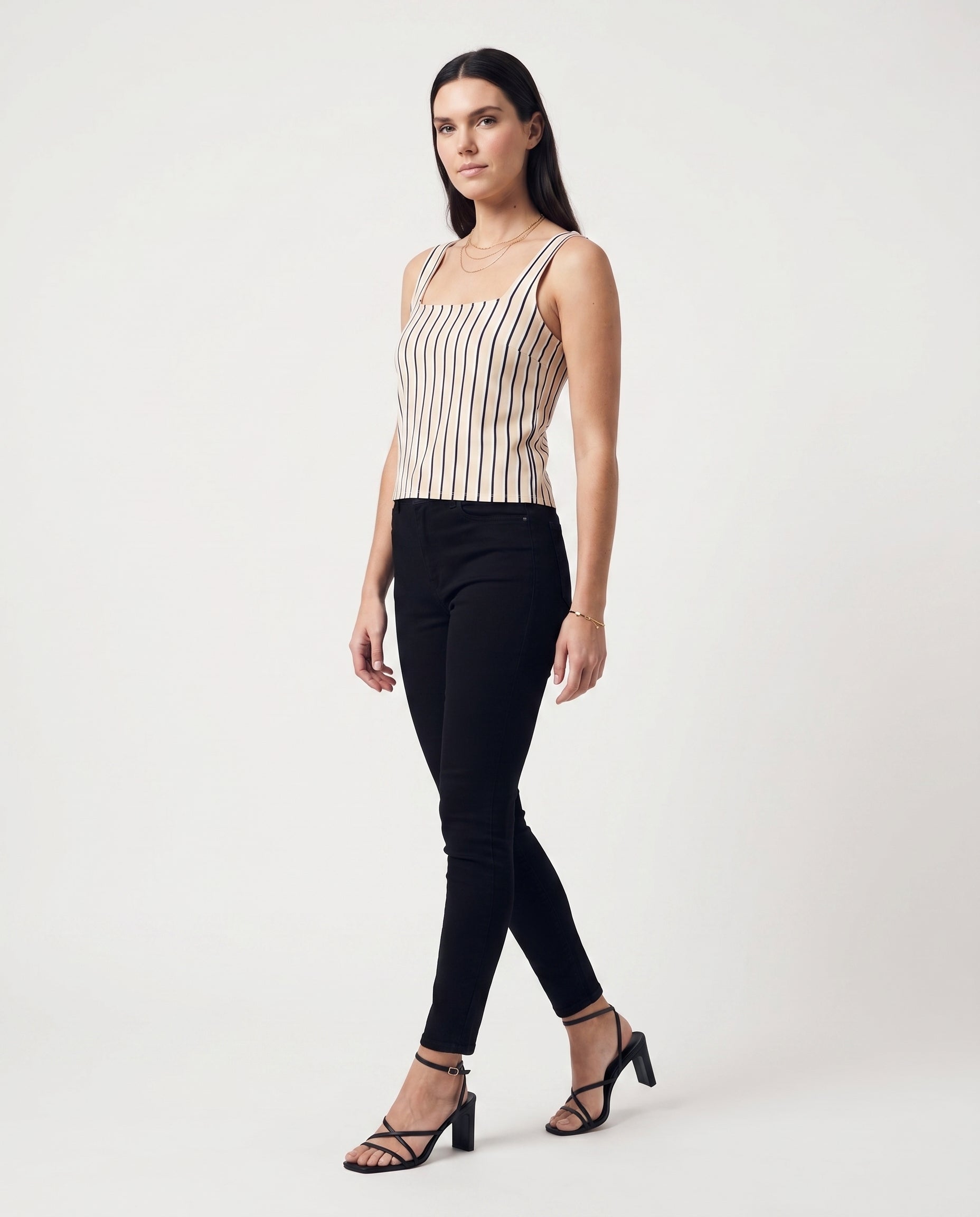 Vm Mymilo Sl Button Crop Top Silver Lining Heidi
