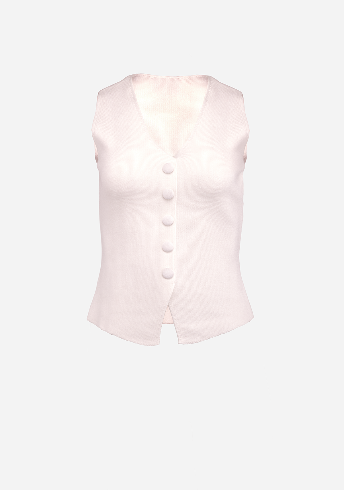 V Neck Knit Vest Off White