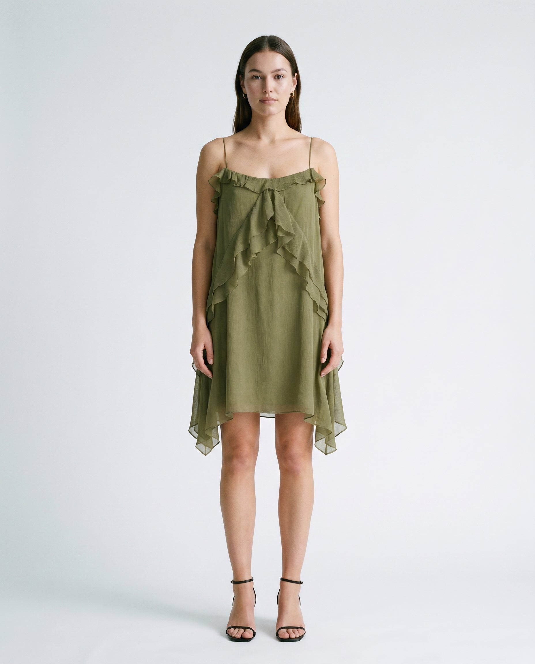 Flowy Strap Dress Green