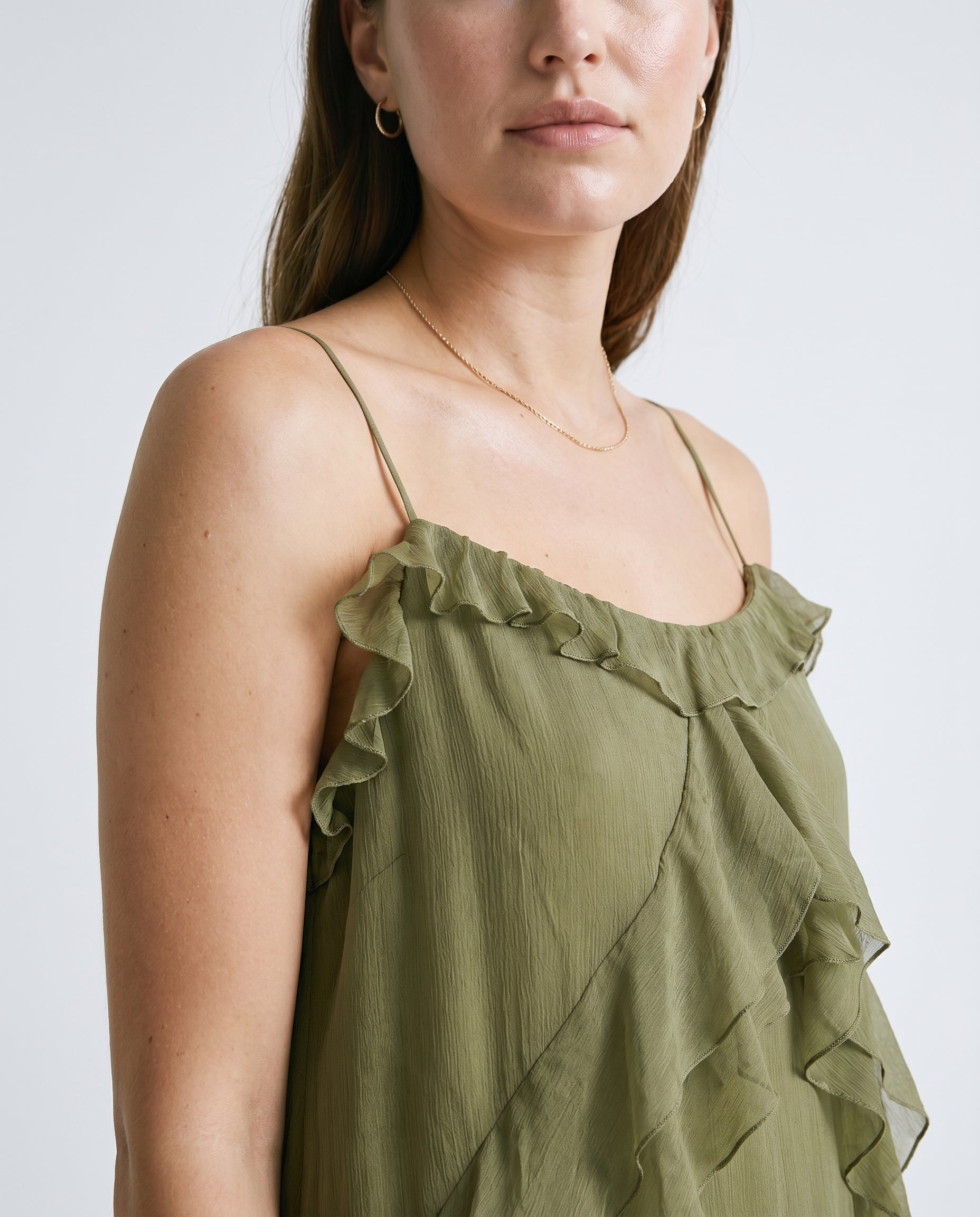 Flowy Strap Dress Green