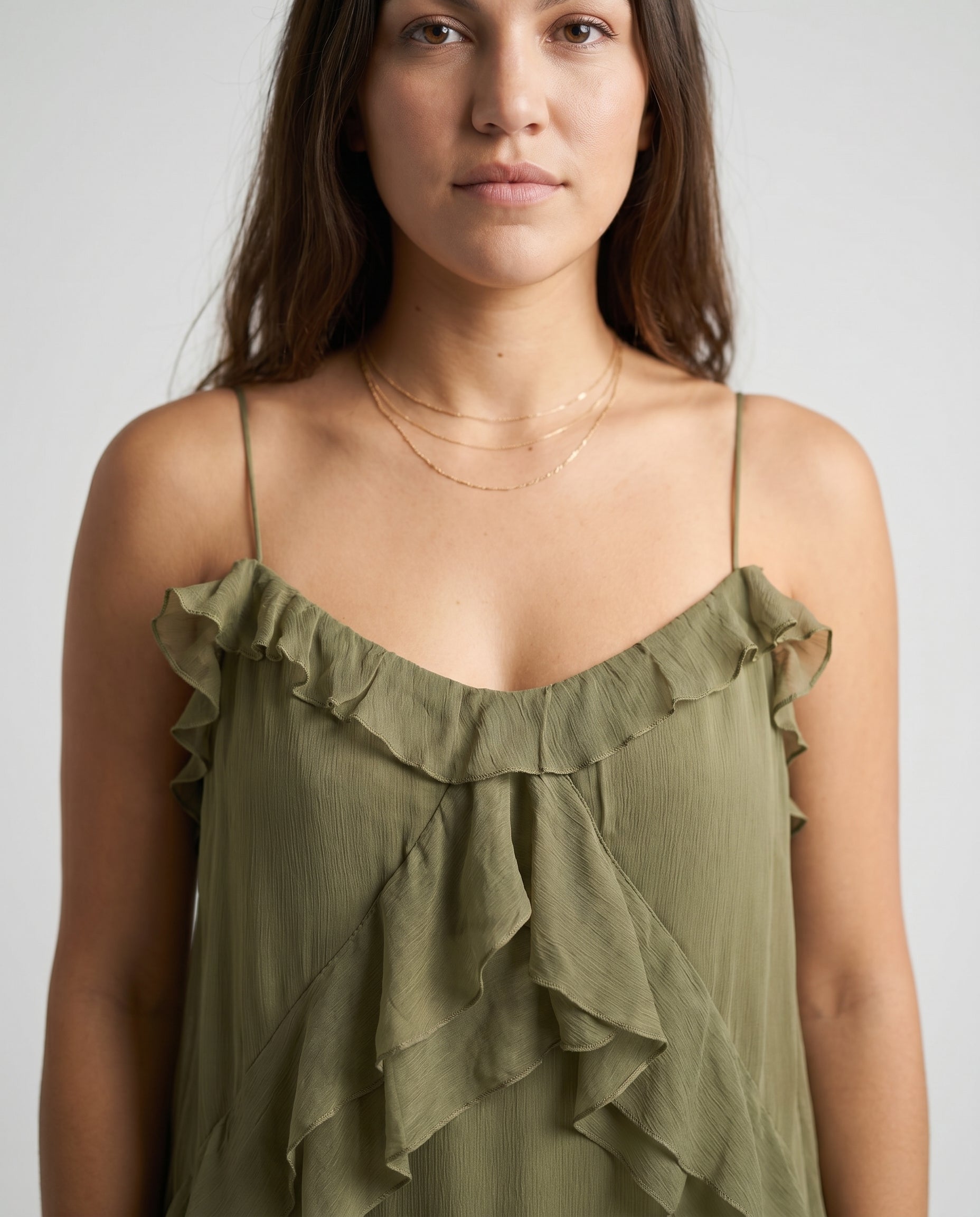 Flowy Strap Dress Green