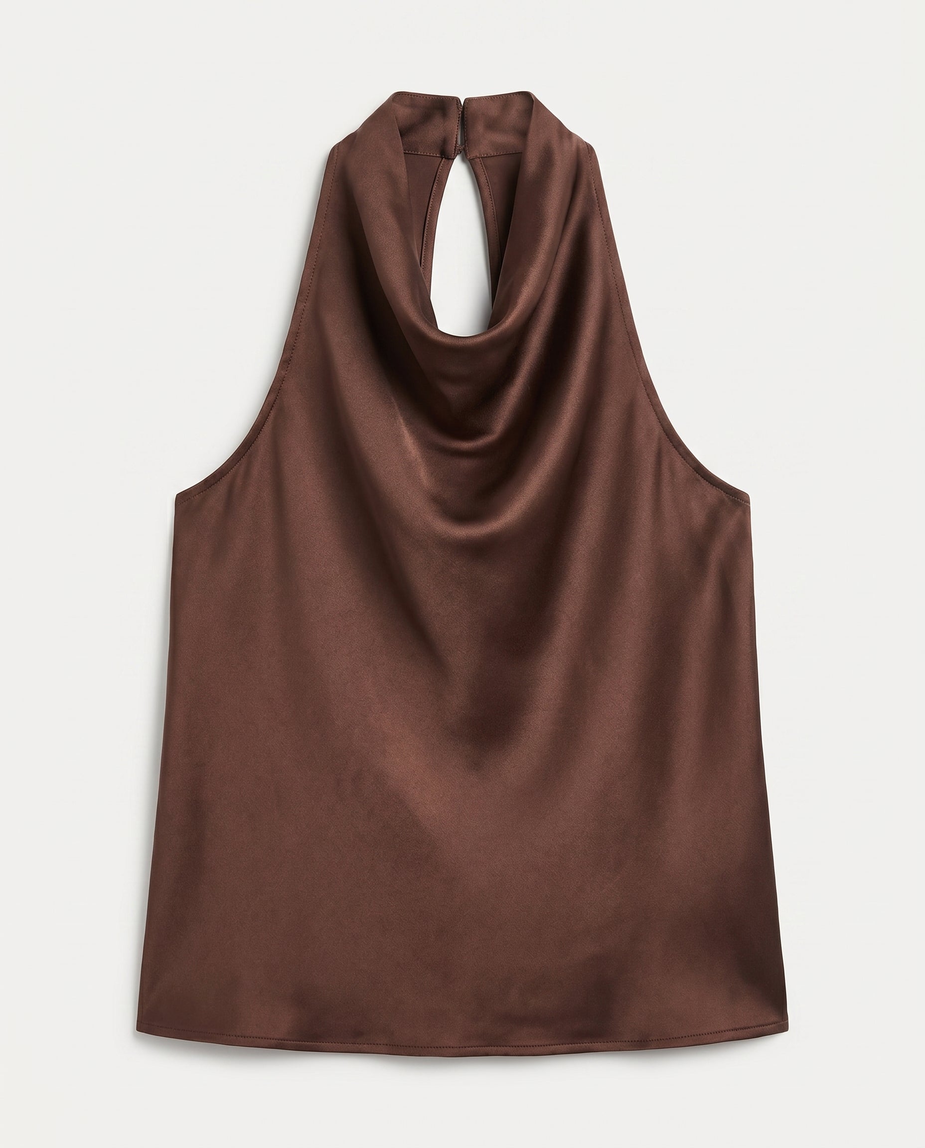 Sleeveless Cowl Neck Top Coffee