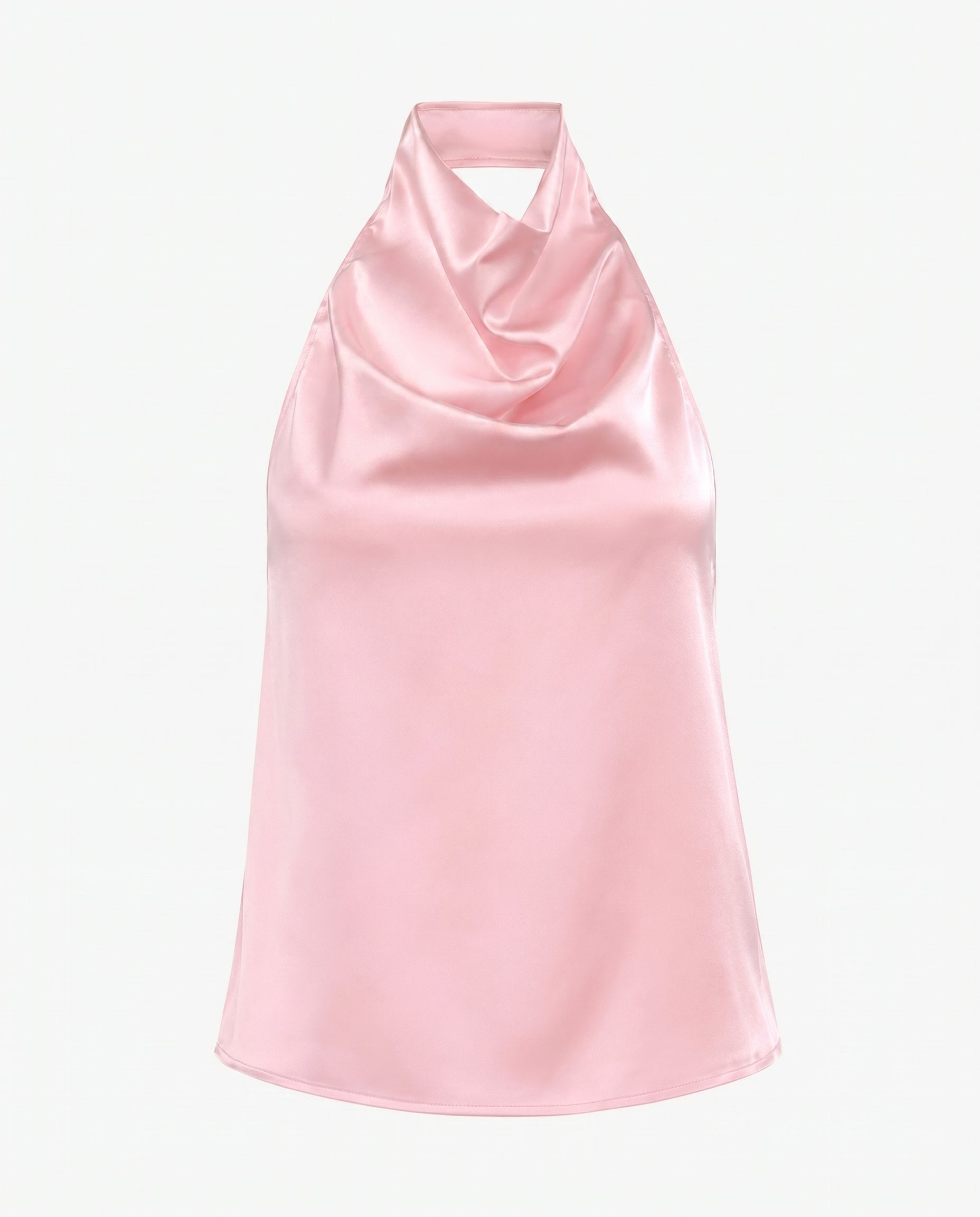 Sleeveless Cowl Neck Top Pink