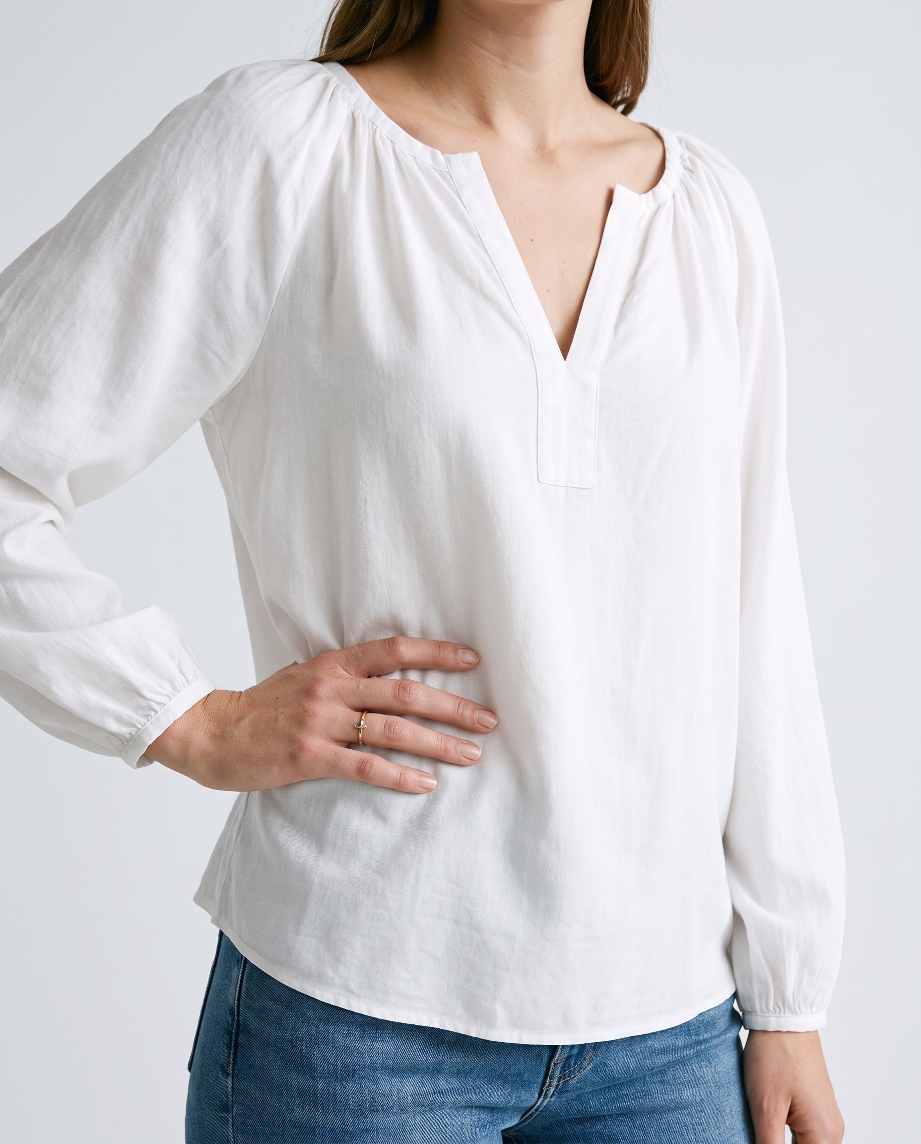 Soft Drape Blouse White