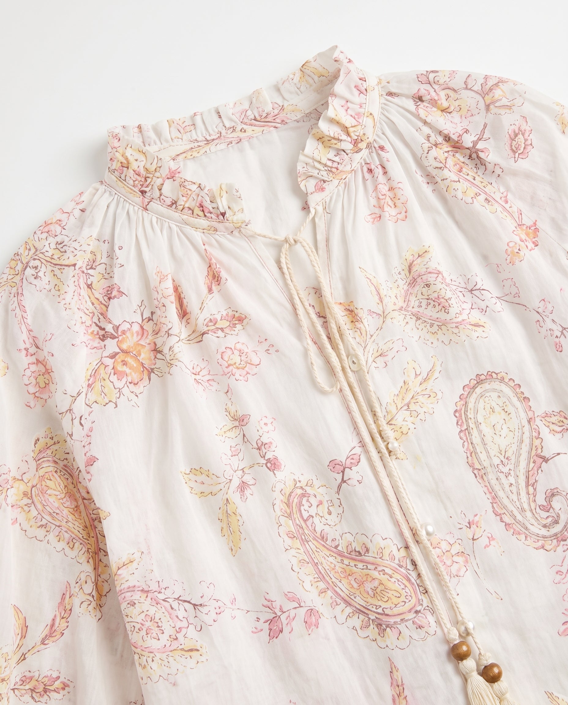 Printed Tassel Blouse Print