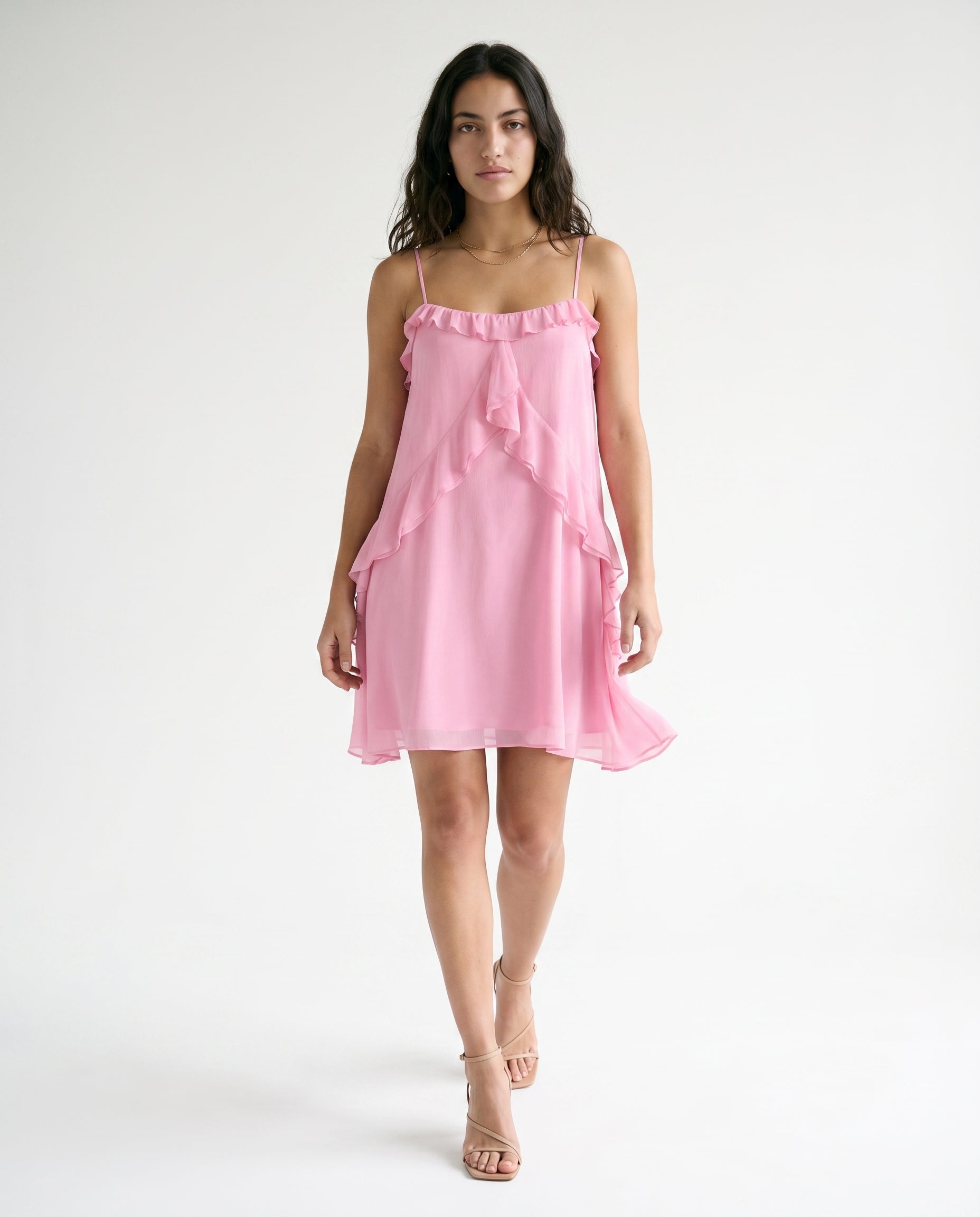 Soft Gathered Dress Pink