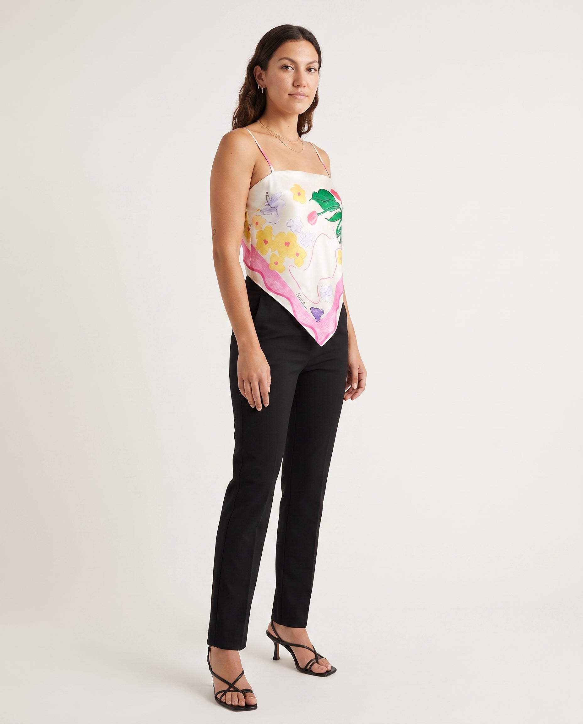 Printed Scarf Top Print