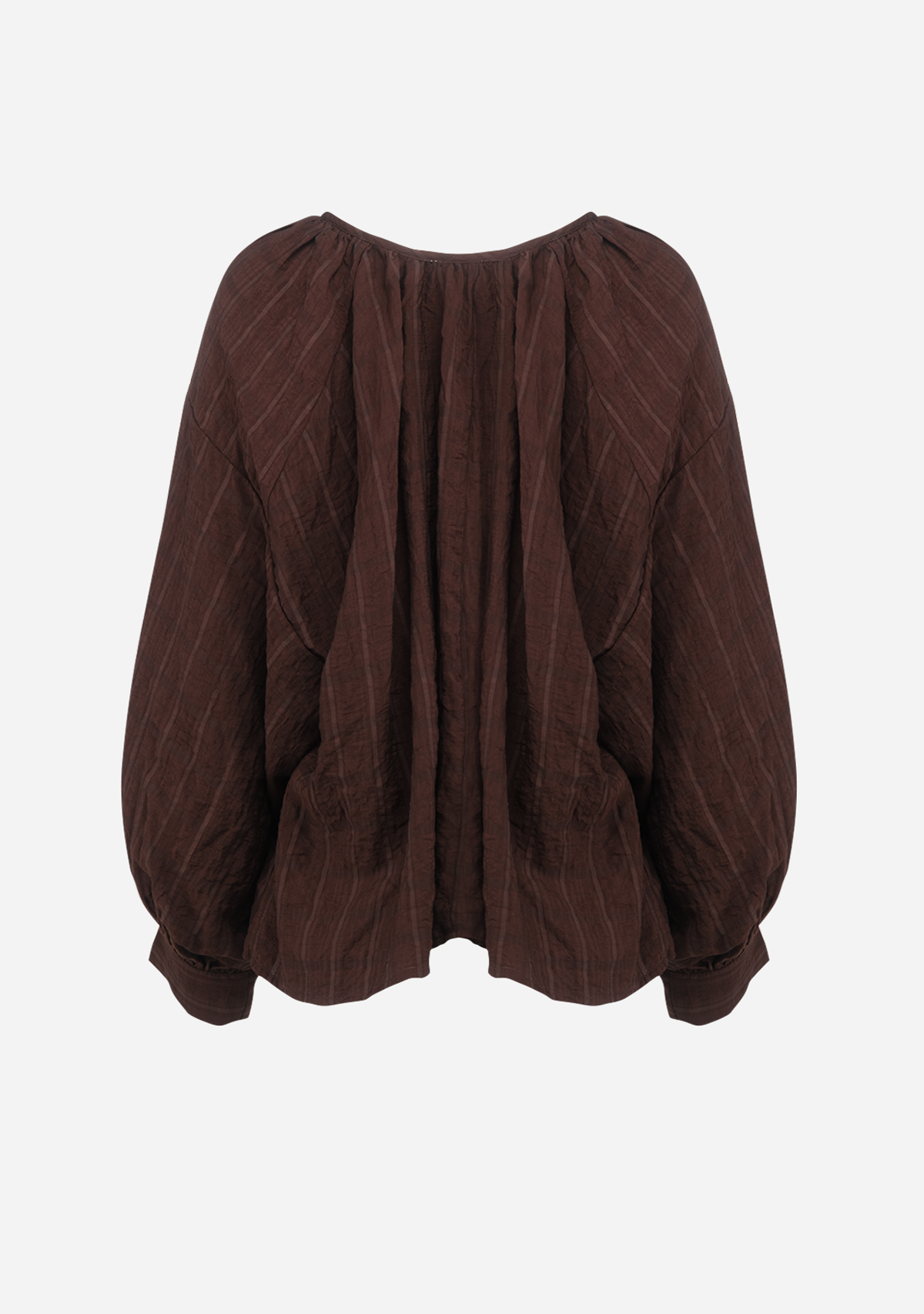 Chaucer Front Tie Top Woven Dark Brown