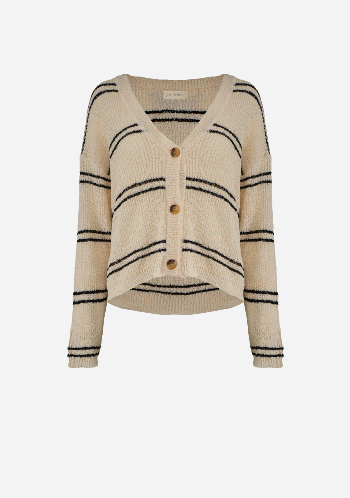 Pierre Striped Cardigan Natural/Black