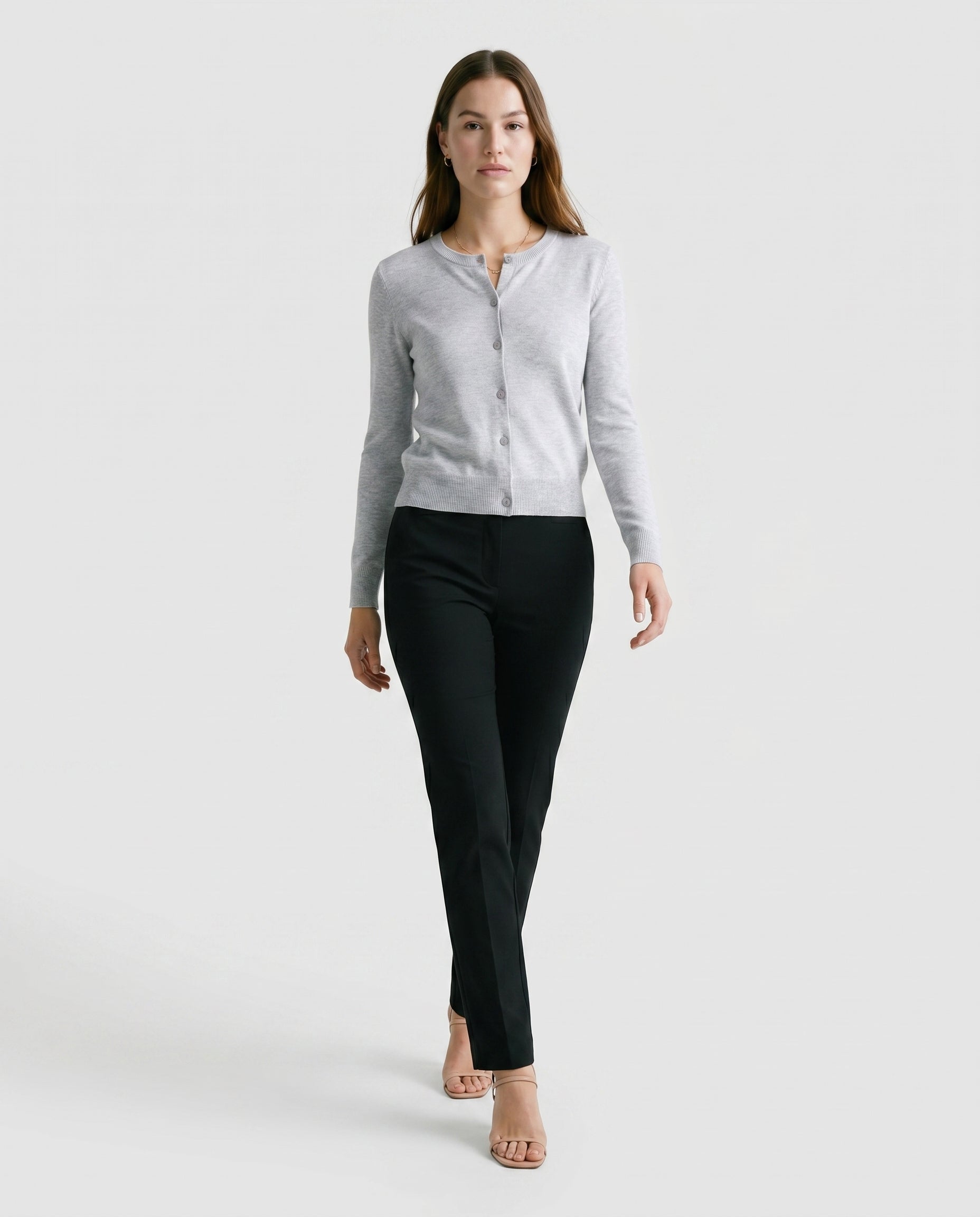 Gilet classique à boutons gris