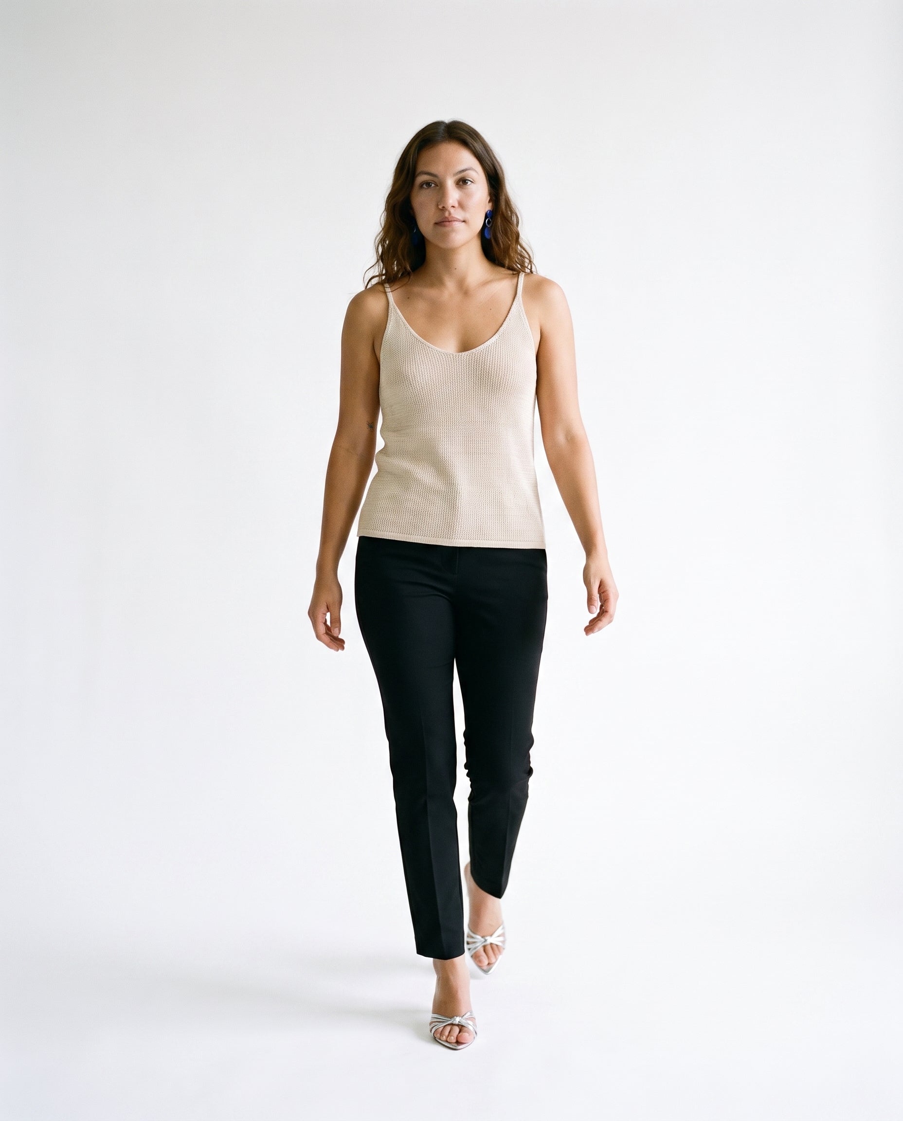 Sleeveless Knit Top Beige