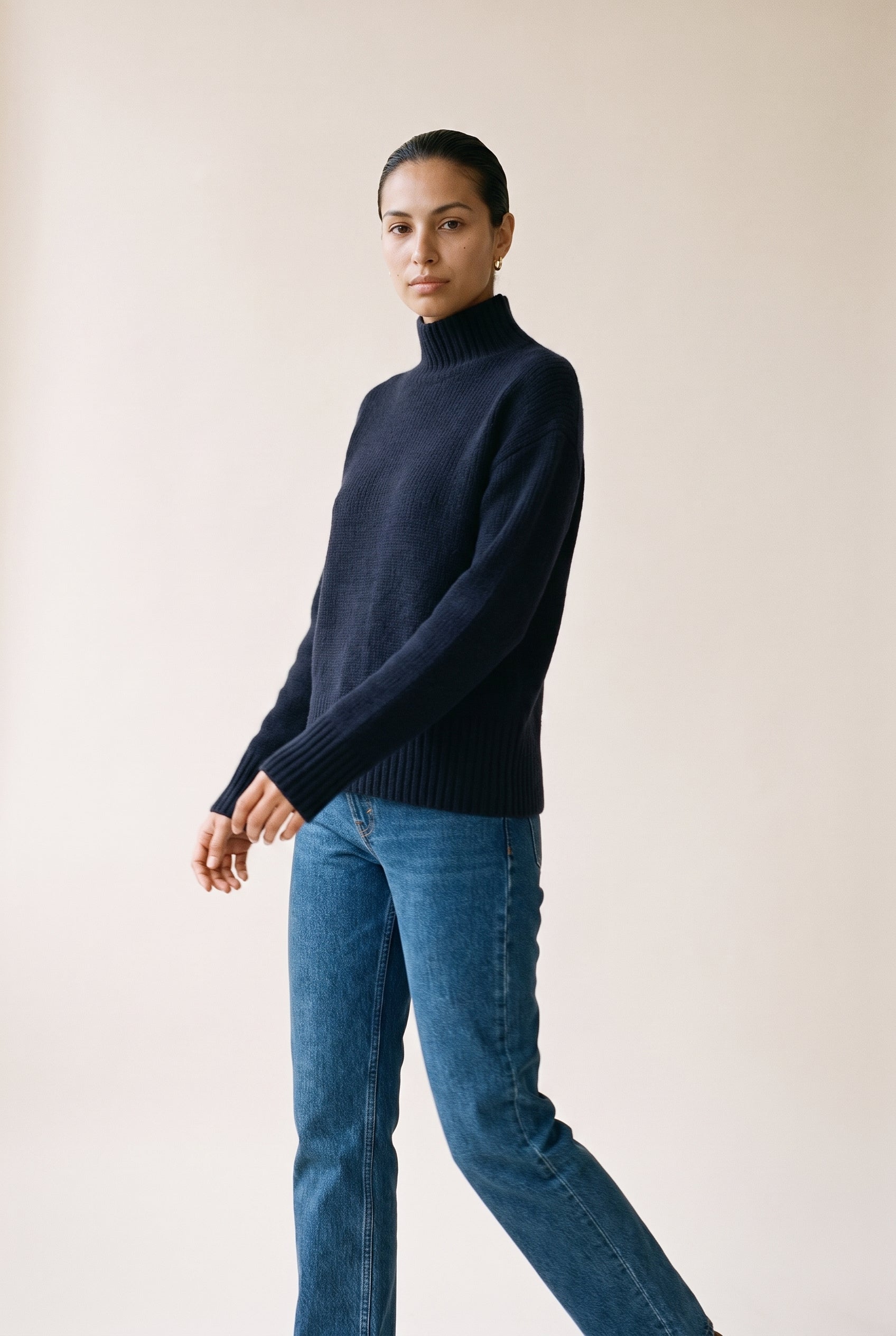Boxy Mock Neck Sweater
