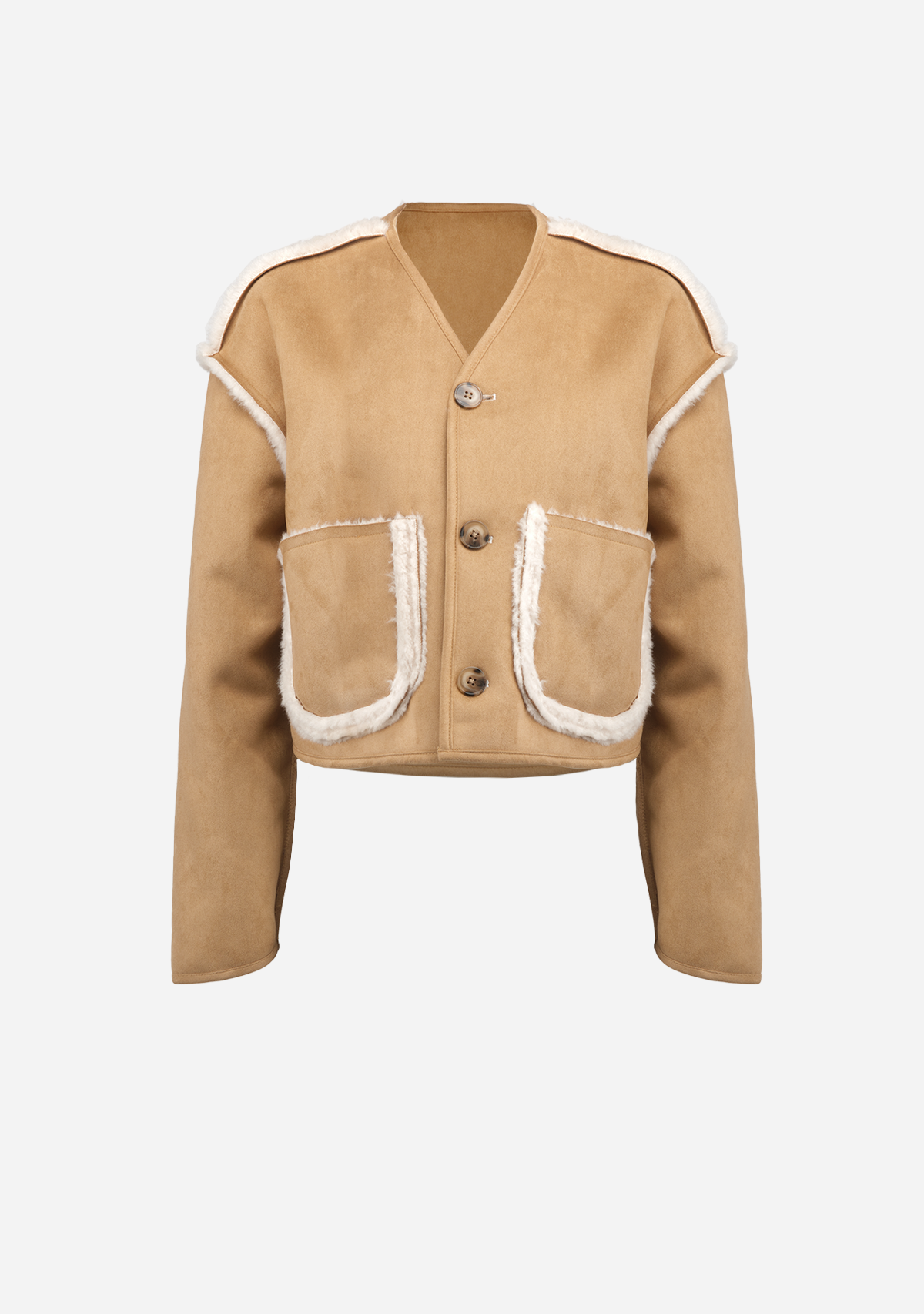 Sherpa And Suede Reversible Jacket Camel