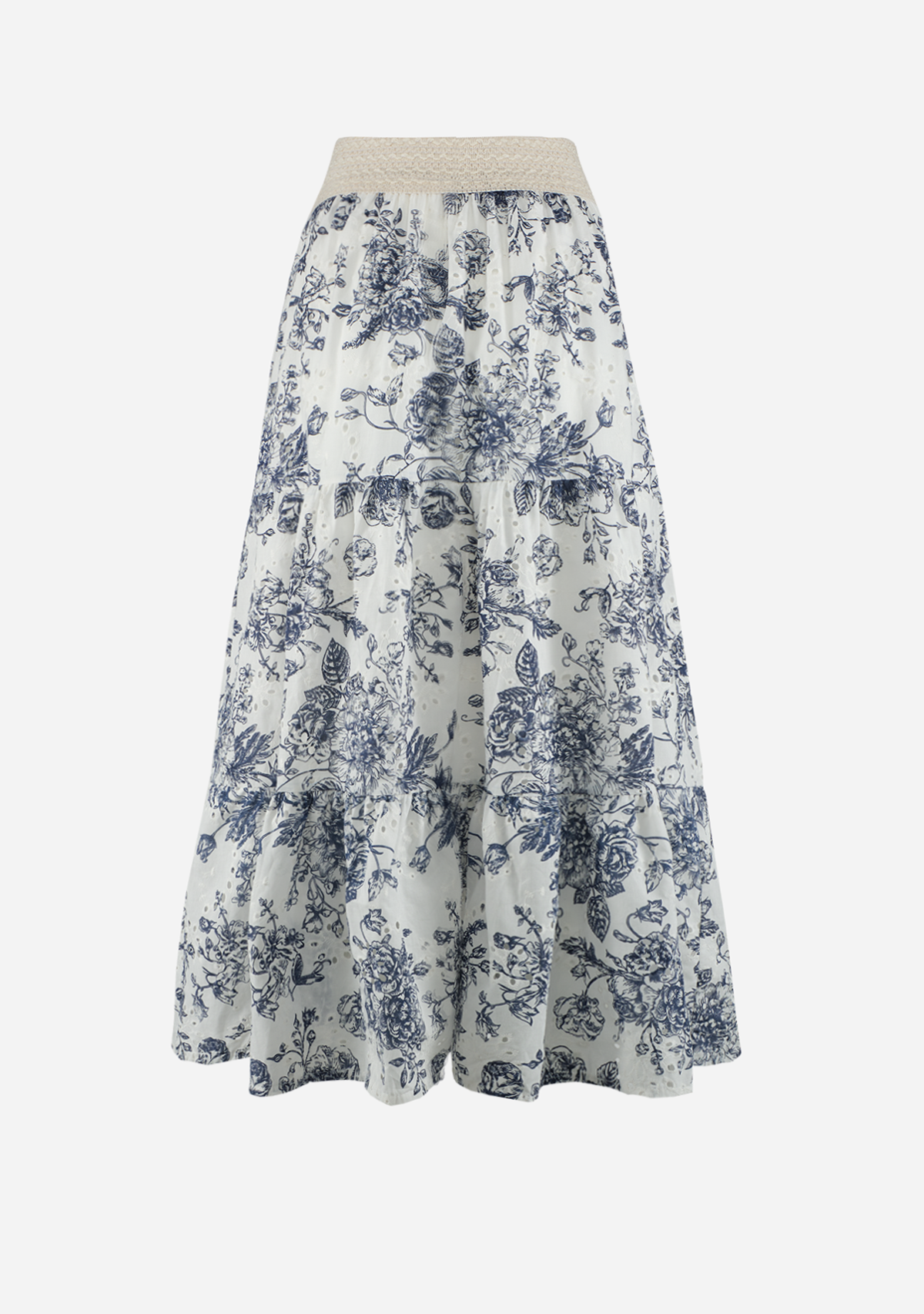 Women's Woven Skirt Navy Print