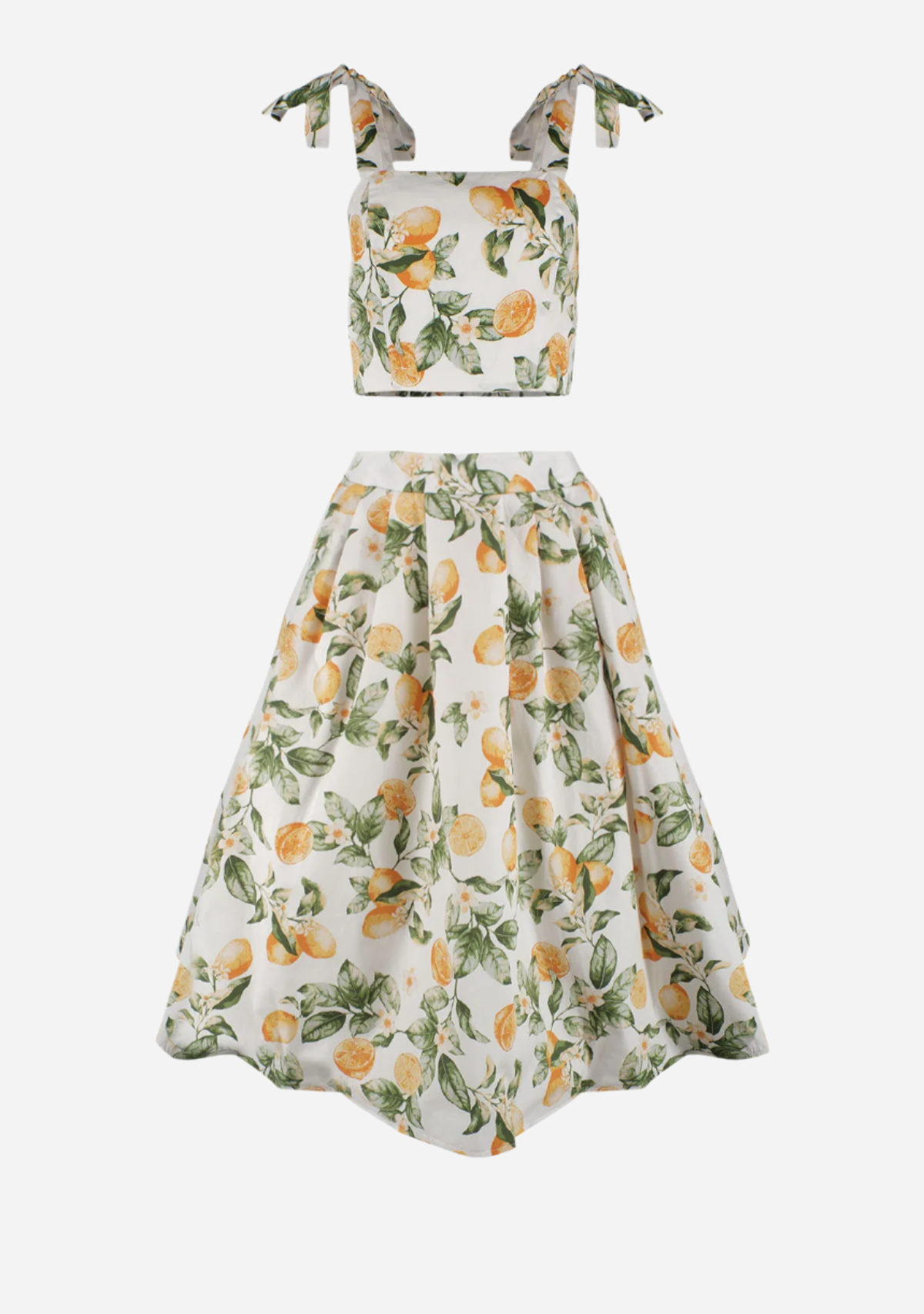 Coastline Structured Circular Midi Skirt Lemon Sorbet