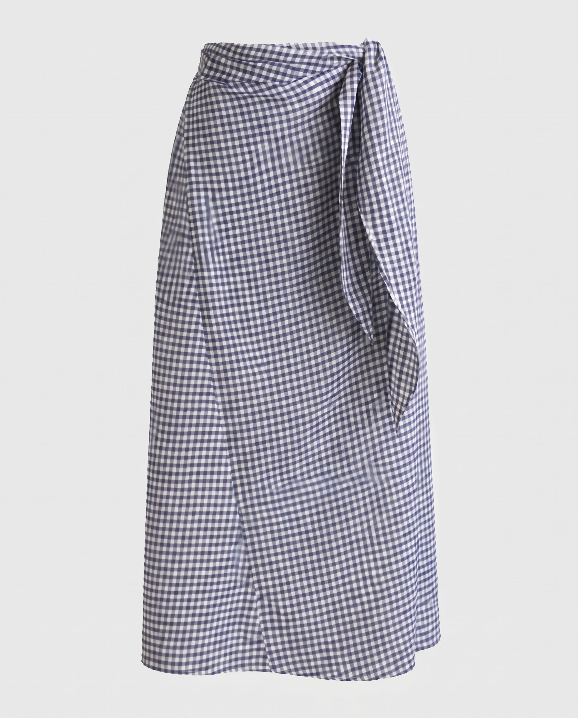 Checkered Long Skirt Navy Check