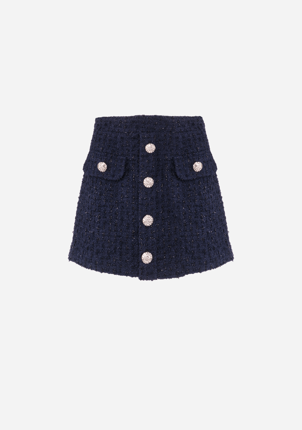 Tweed Mini Skirt Navy