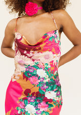 Cowl Neck Slip Midi Dress