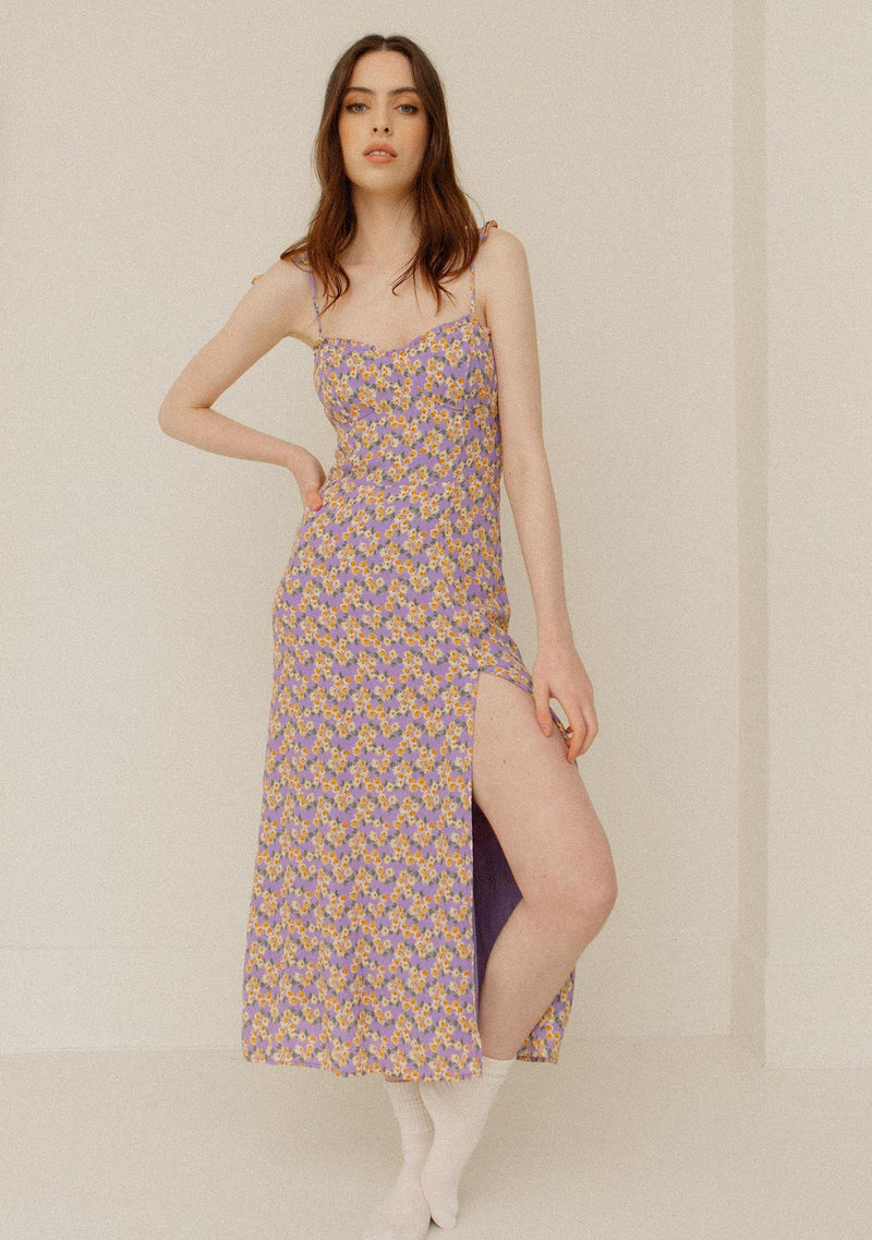 Laurenly Love Floral Sweetheart Middy Dress