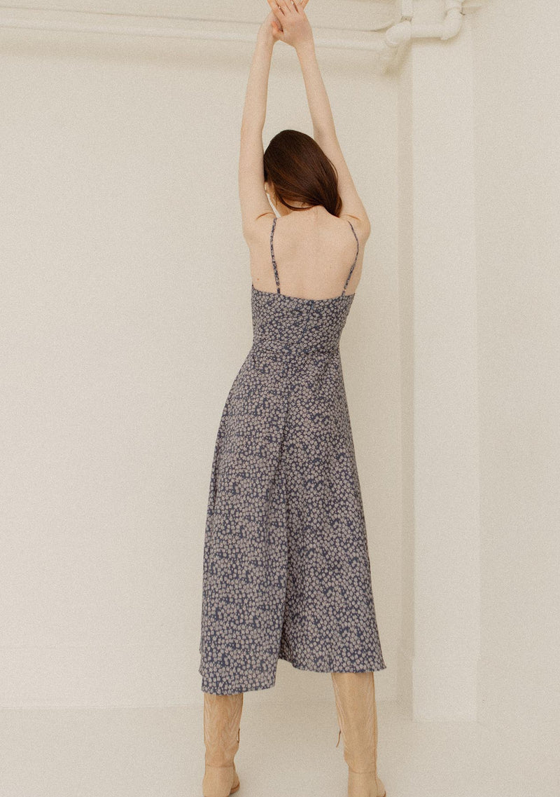 Floral Tie Front Midi Dress