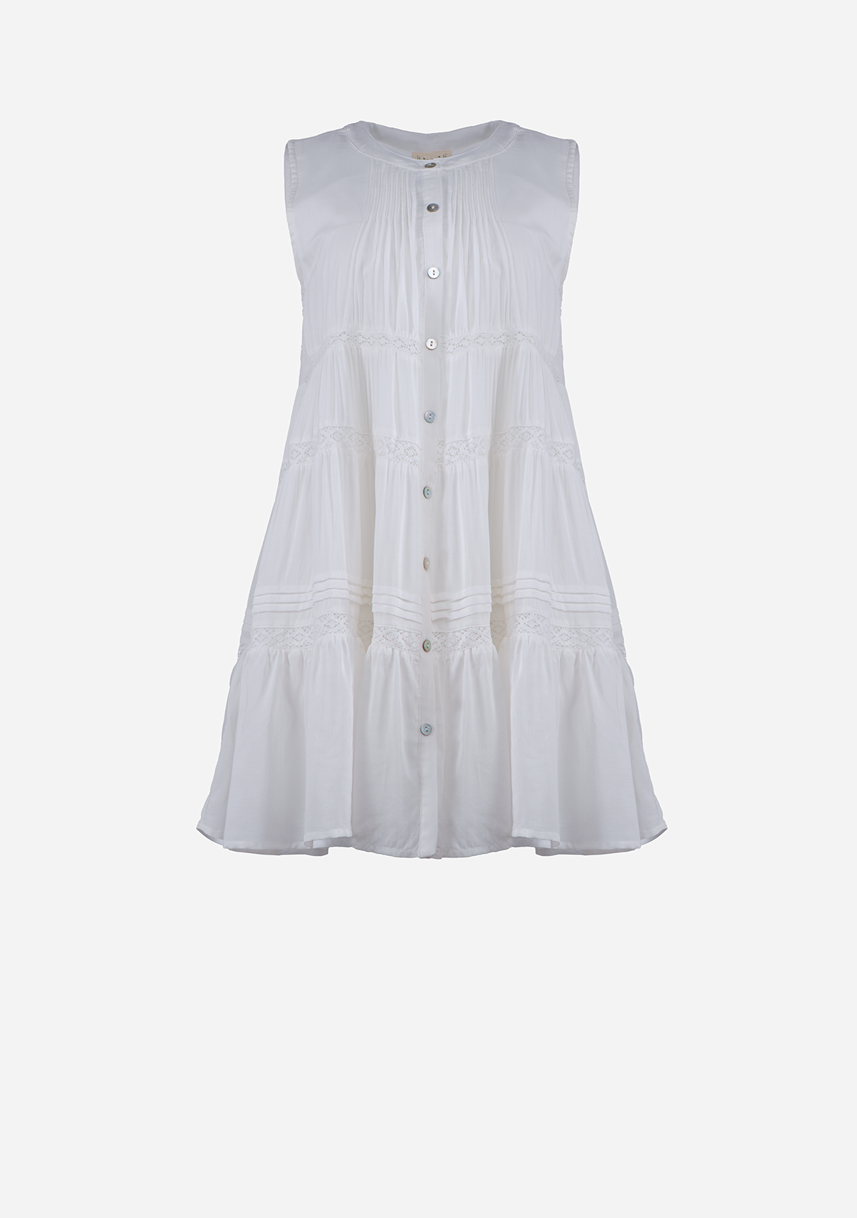 Janie Sleeveless Mini Woven Off White