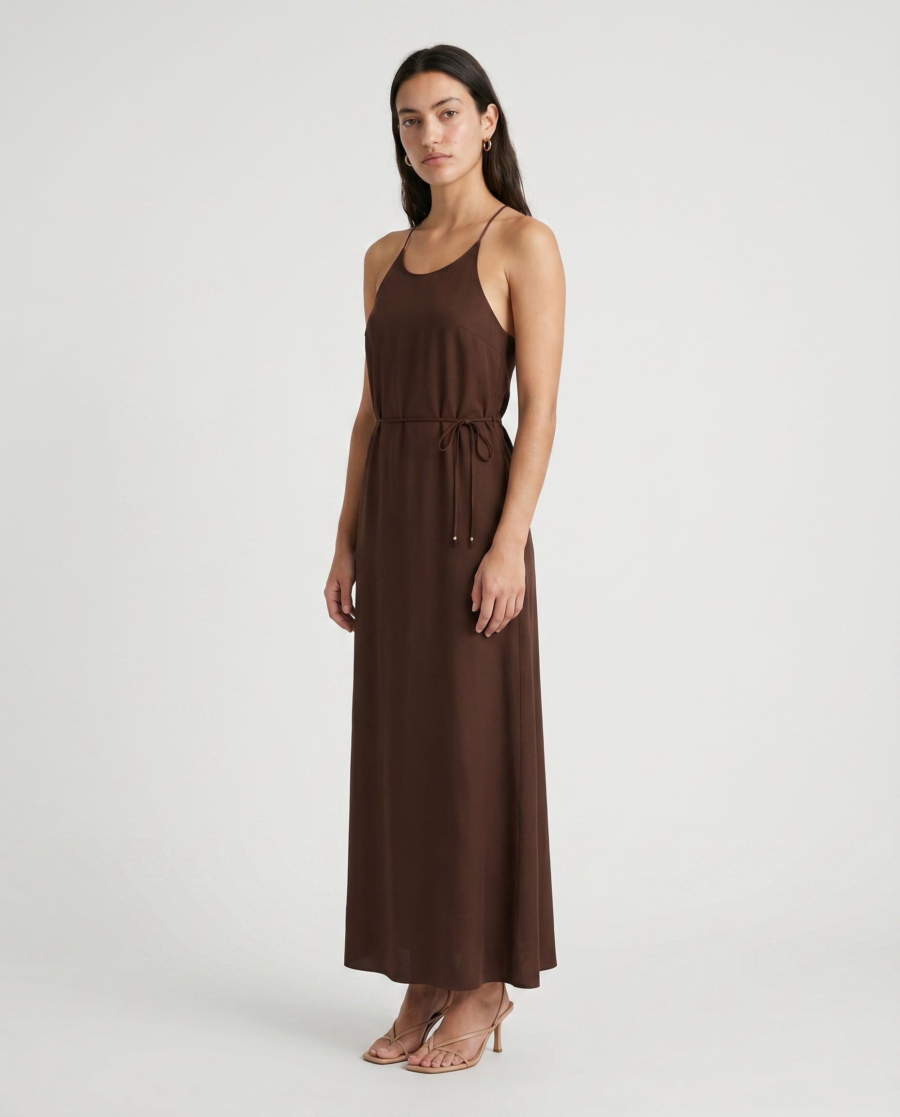 Viscose Maxi Cami Wrap Dress Hot Fudge