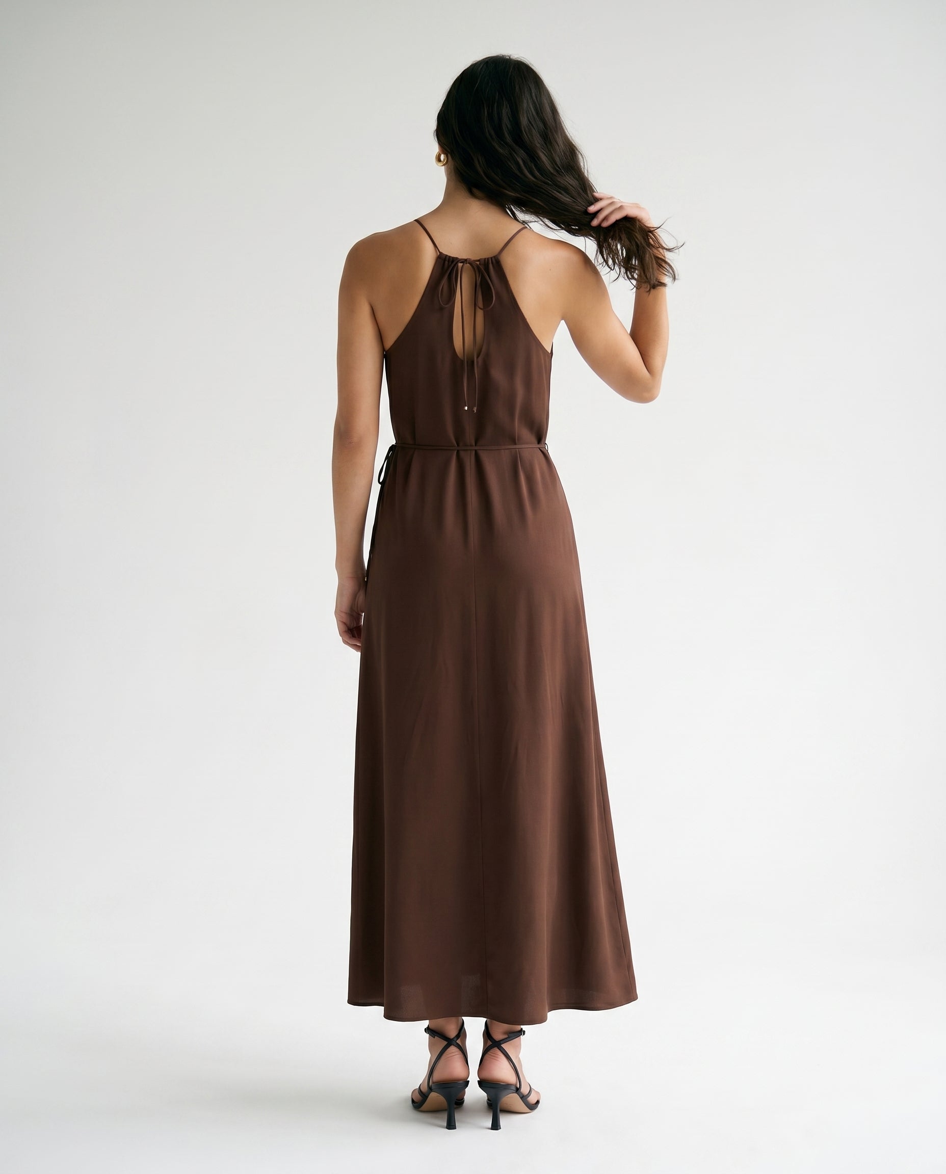 Viscose Maxi Cami Wrap Dress Hot Fudge