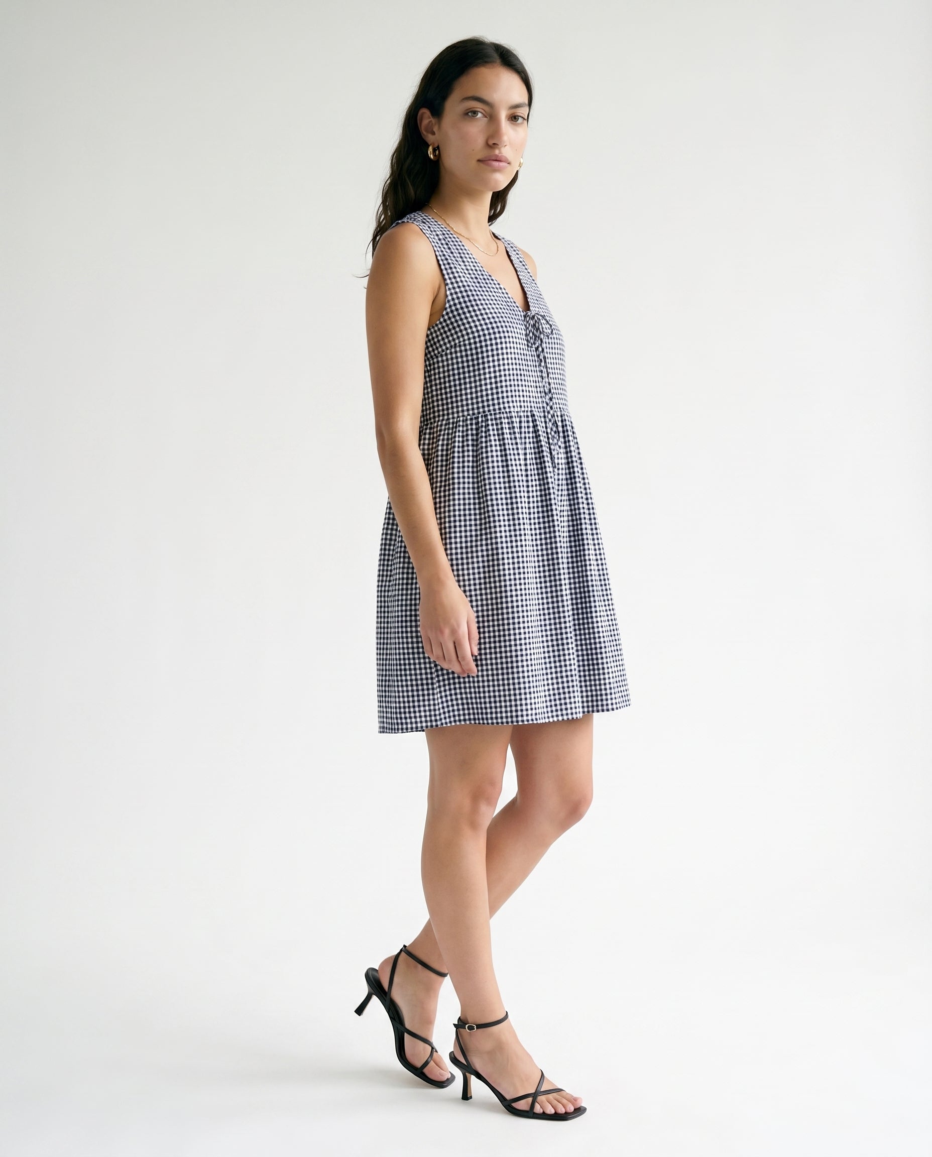 Arrange Gingham Mini Dress NAVY Mサイズ Zoey Mini Dress Navy Gingham | The Latest Scoop