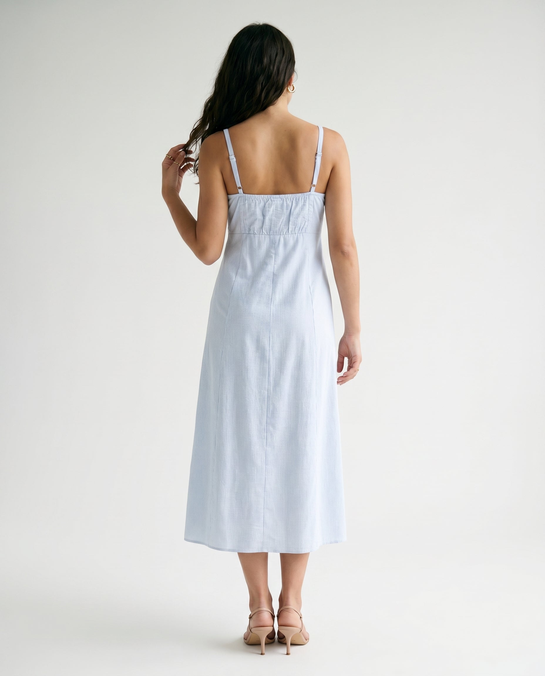 Renata Dress Blue Stripe