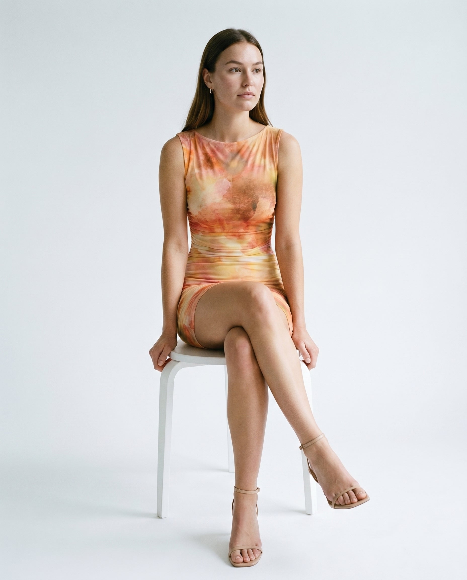 Aria Mesh Mini Dress Watercolour Floral