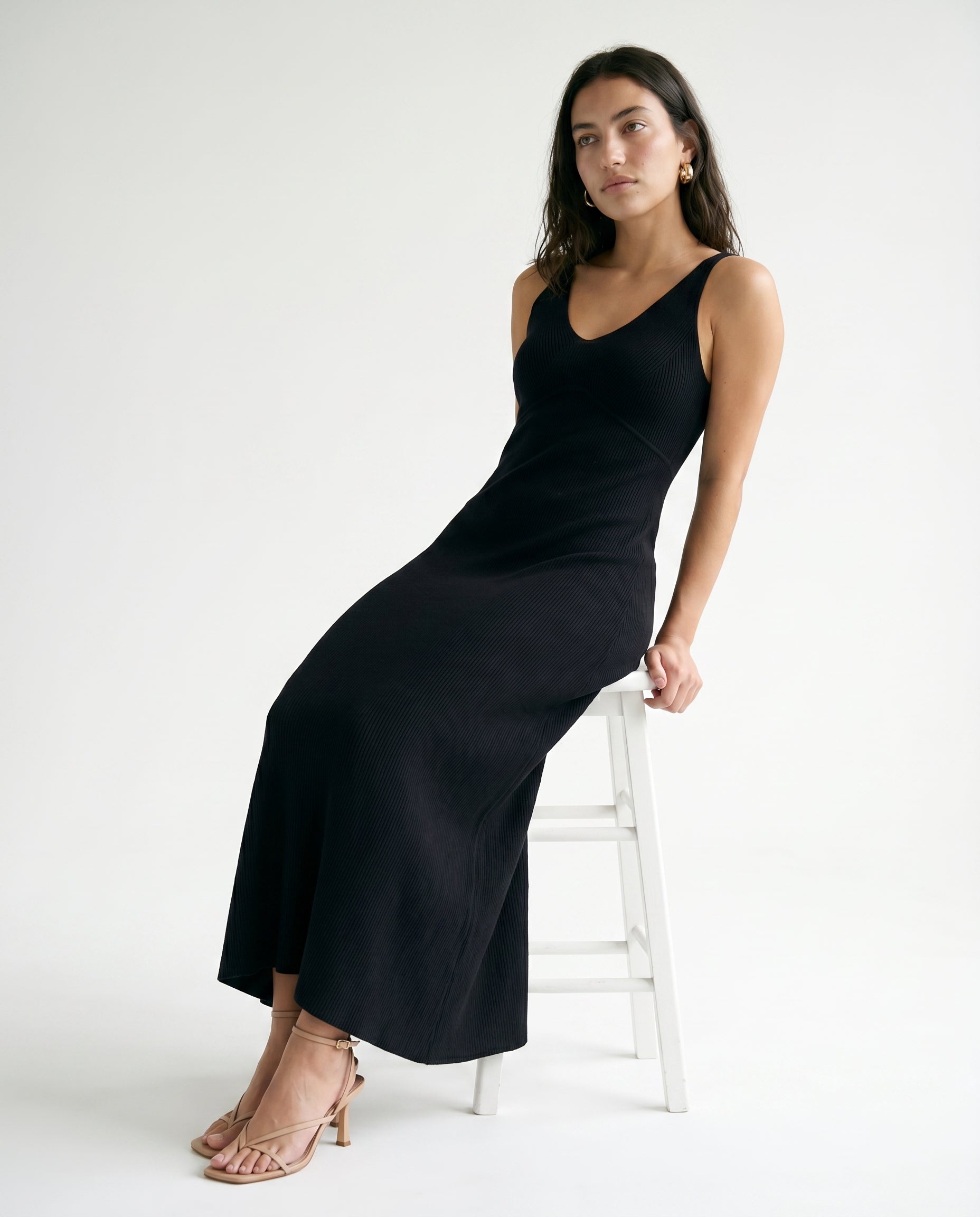Robe nuisette midi à col en V