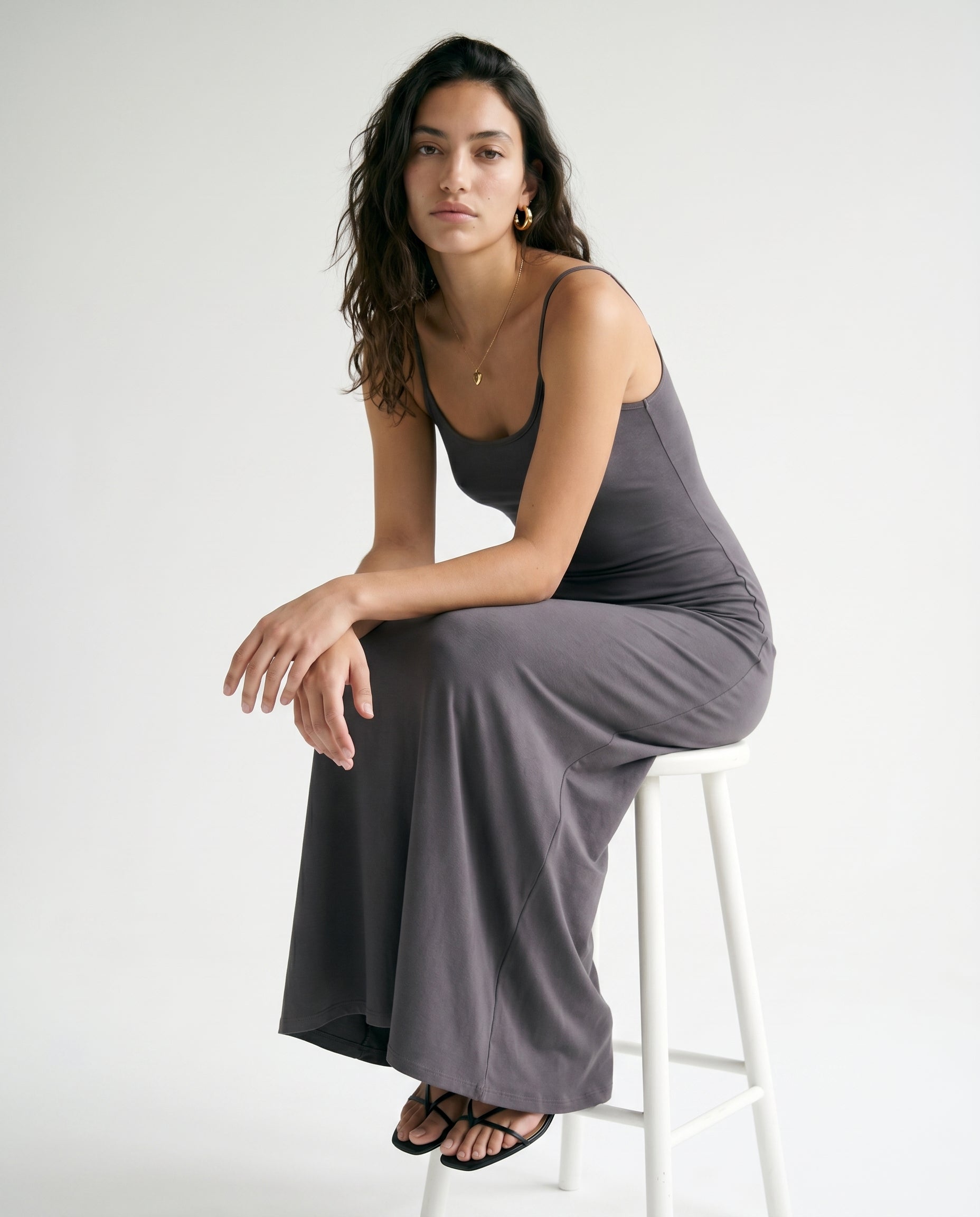 Strappy Maxi Dress Dark Grey
