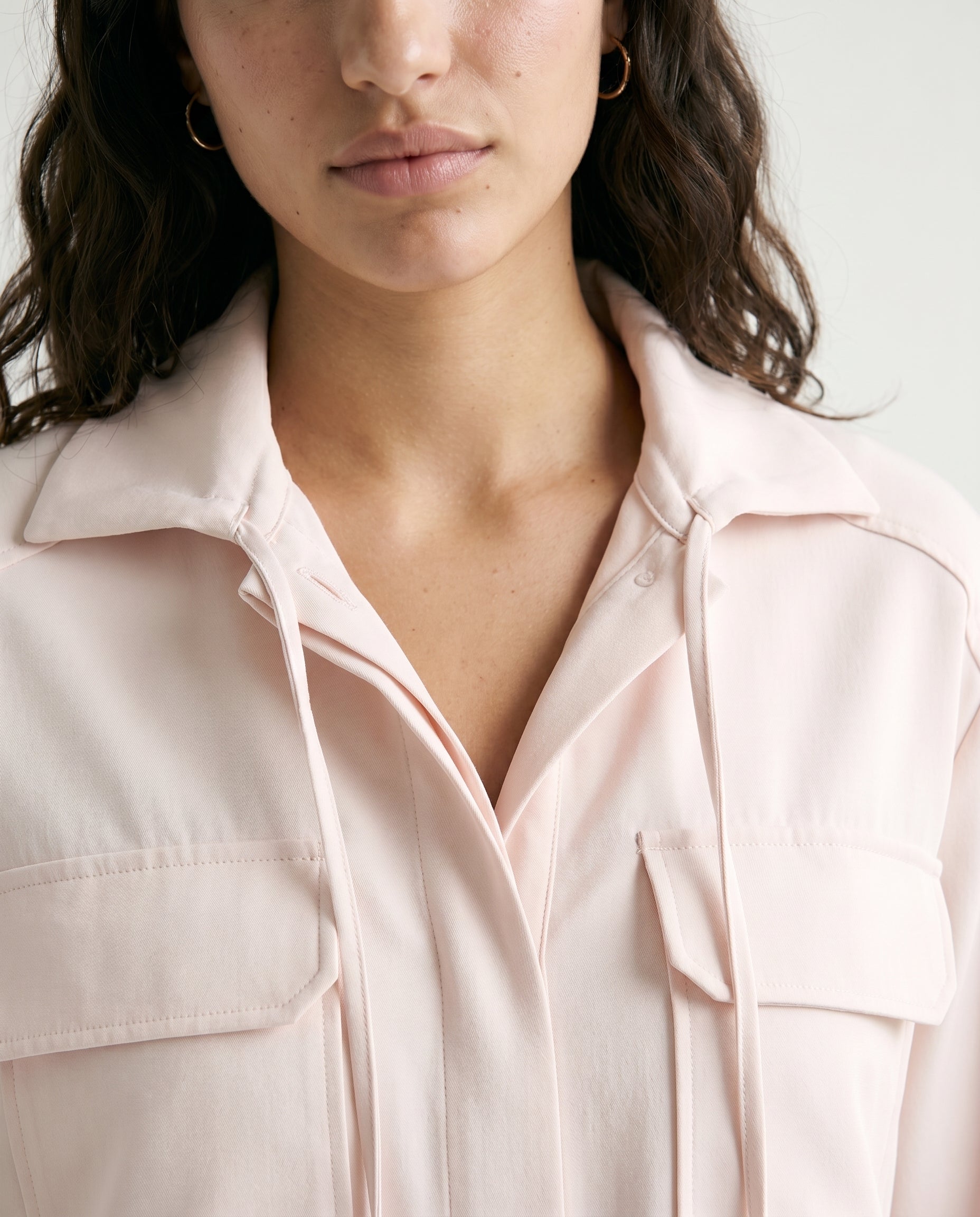 Utility Drawstring Dress Off White