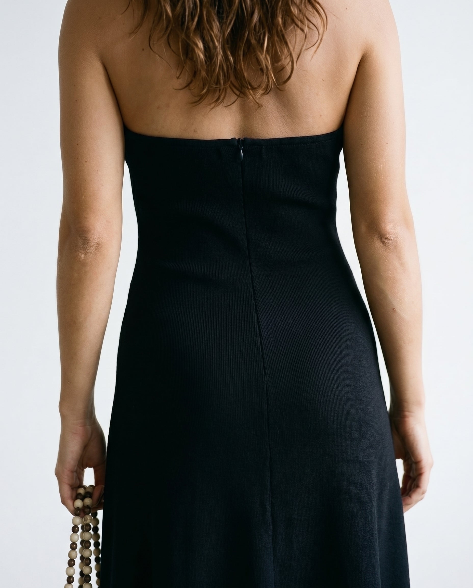 Robe midi dos nu noire