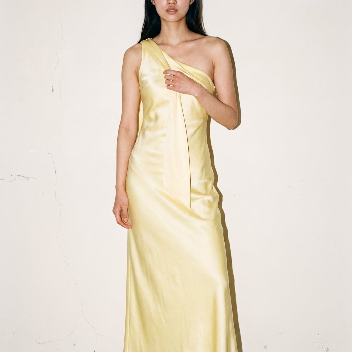 carmel one shoulder sash maxi dress butter Satin Satin maxi dress One Type|cl:3-Drawer Famulily Cotton Dresses for Girls clothing size 5 to 8 yrs