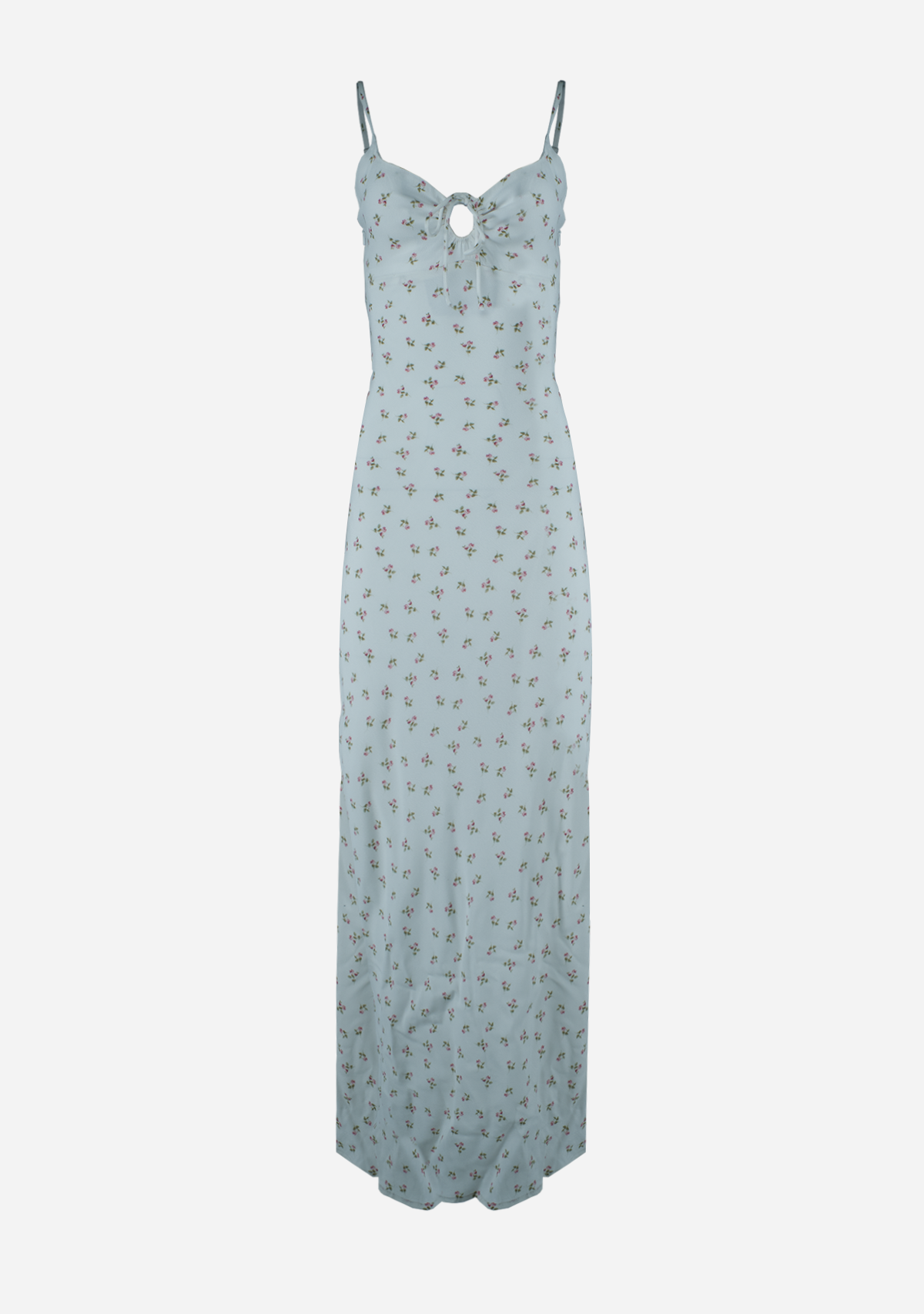 Burst Of Bliss Maxi Floral Dress With O Grab Detail Ivory/Pink