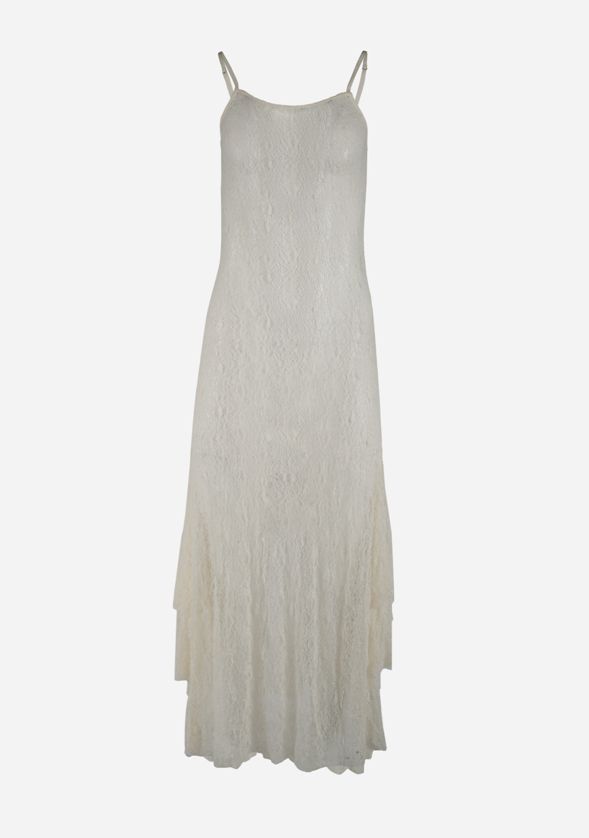 All Laced Long Dress Cream