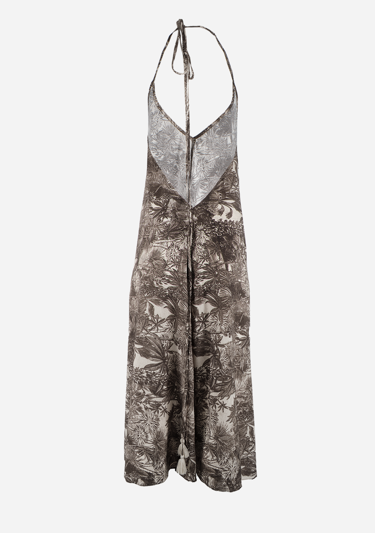 Halter Back Cross Strap Detailing Cover Up Midi Dress Sand/Olive