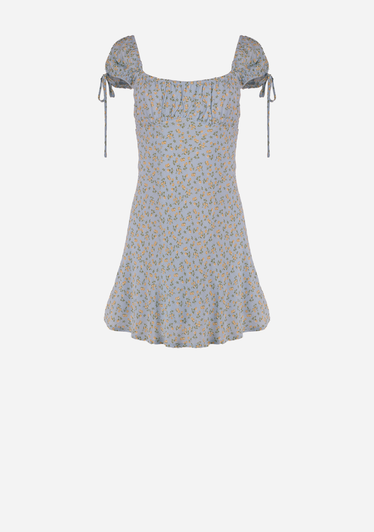 Juliana Floral Cap Sleeve Mini Dress Sky Blue