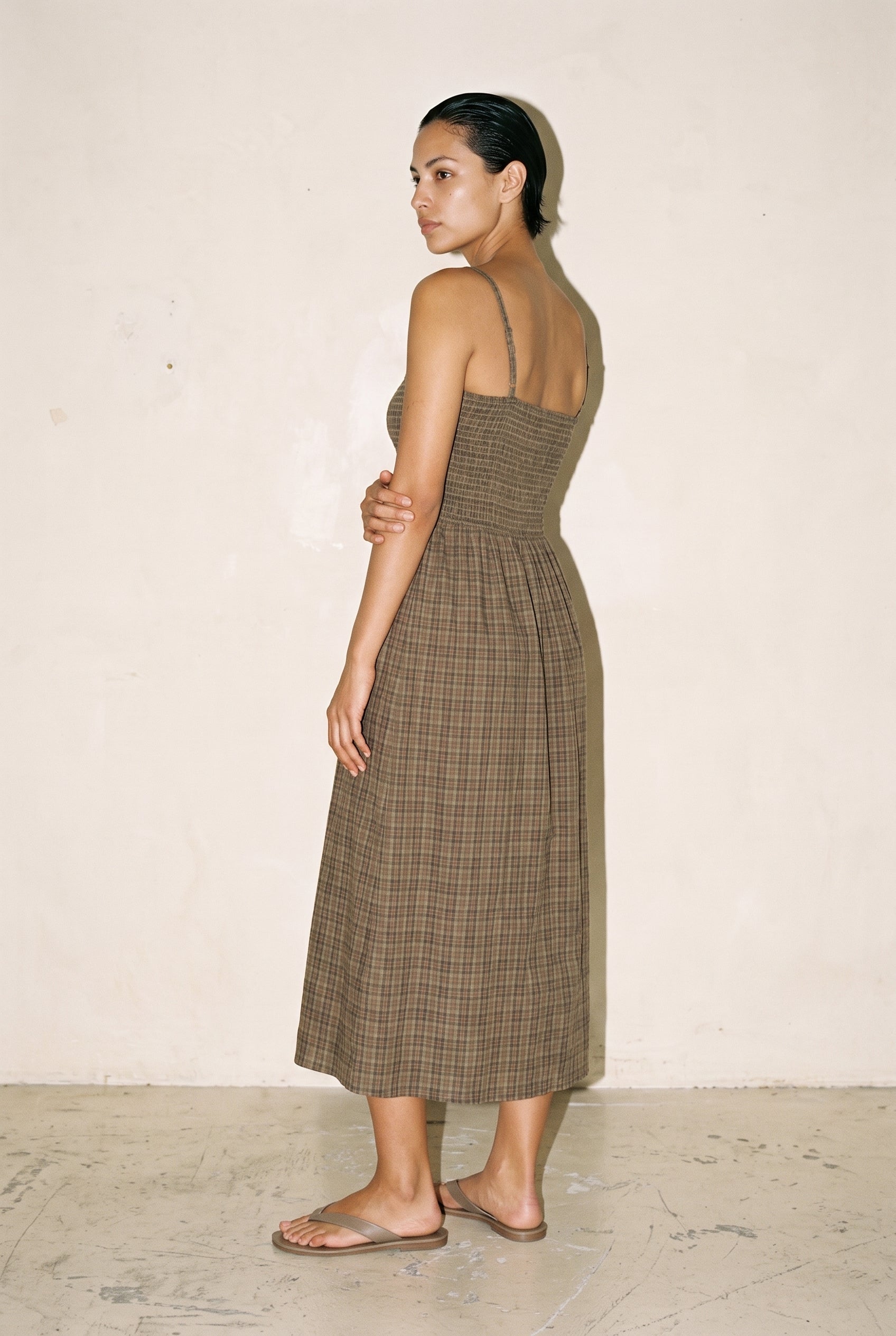 Shadow Gerry Recycled Mini Dress Stone Check